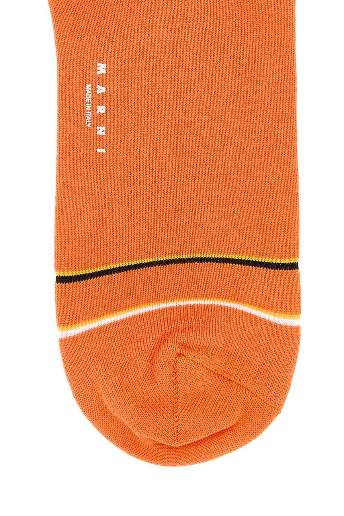 Shop Marni Orange Cotton Blend Socks In Nectarine