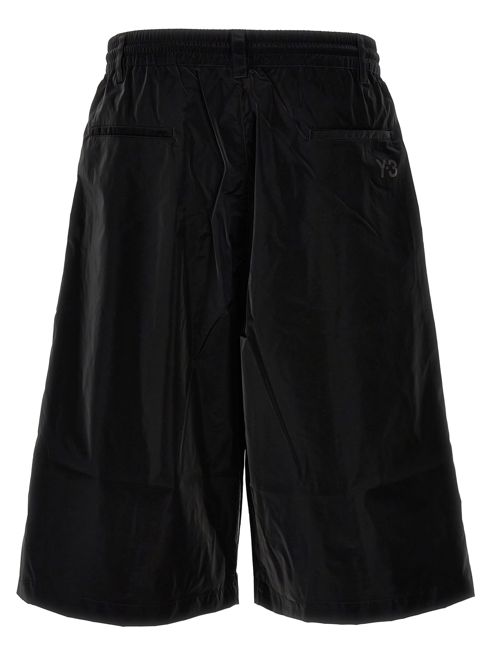 Shop Y-3 Bermuda Shorts With Side Bands In Black