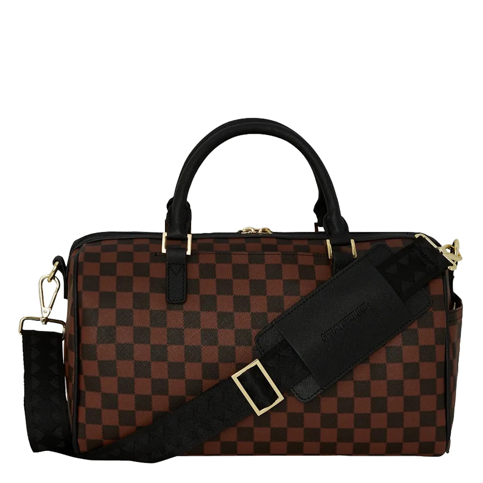 Sprayground Sawtooth Sharks In Paris Mini Duffle In Brown