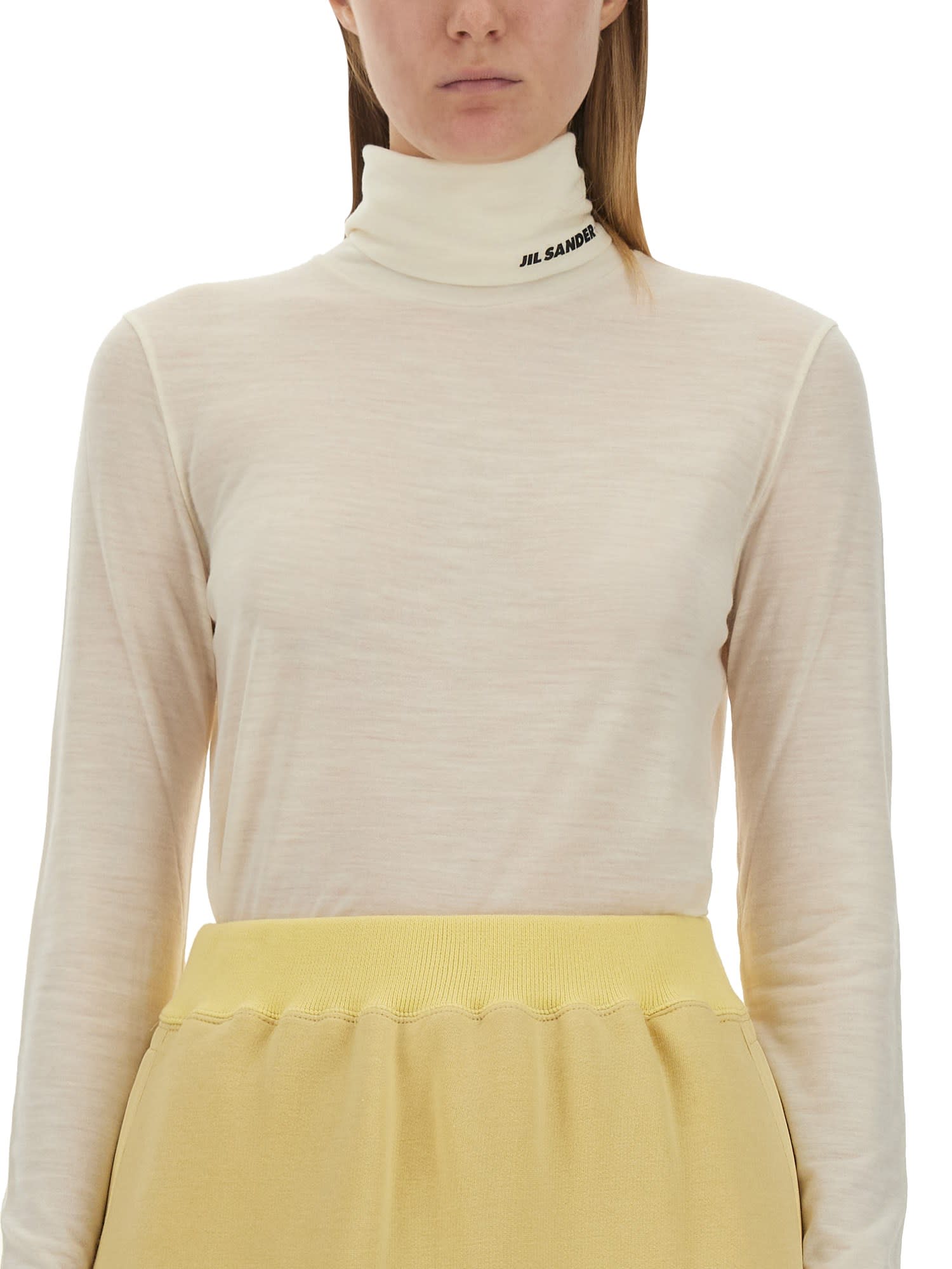 Shop Jil Sander Turtleneck Shirt In White