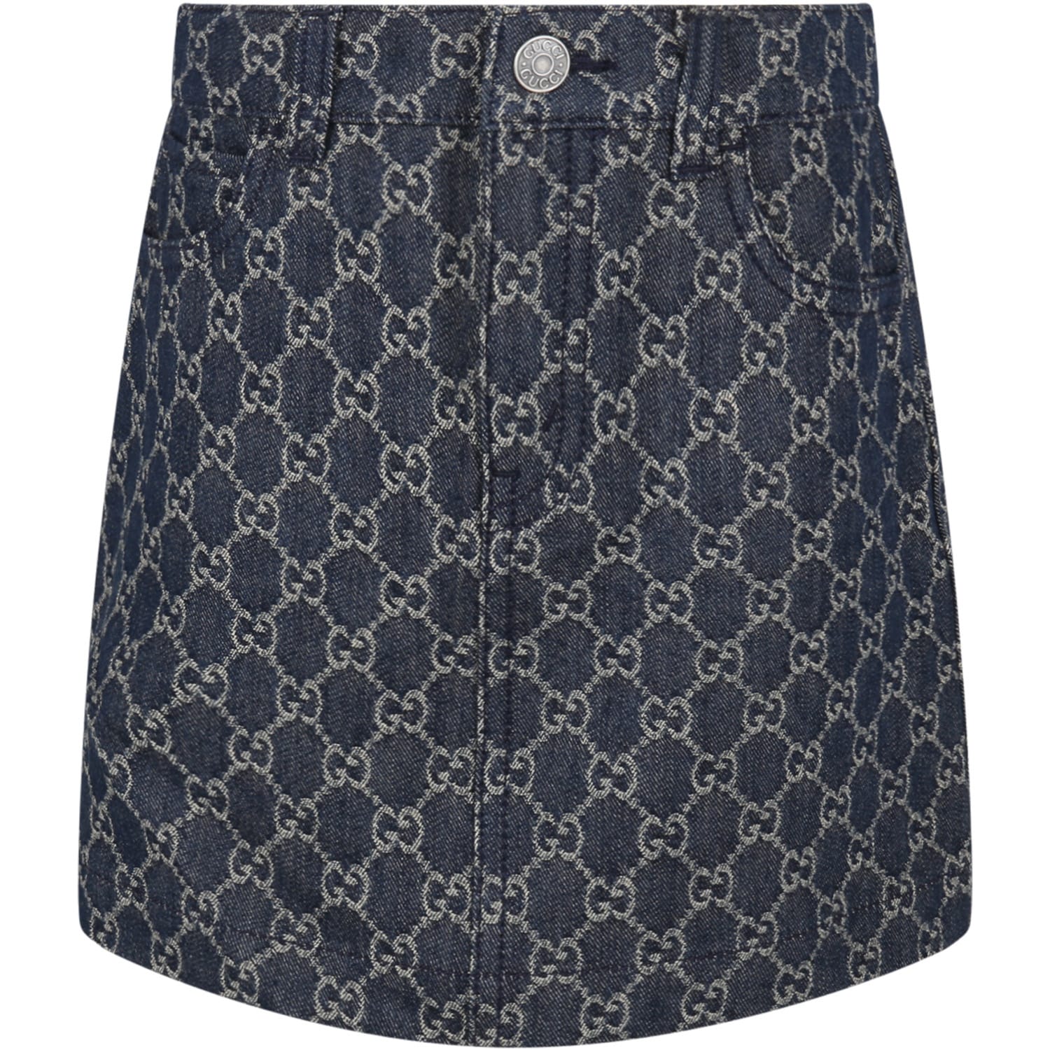 Gucci Blue Skirt For Girl With Double Gg