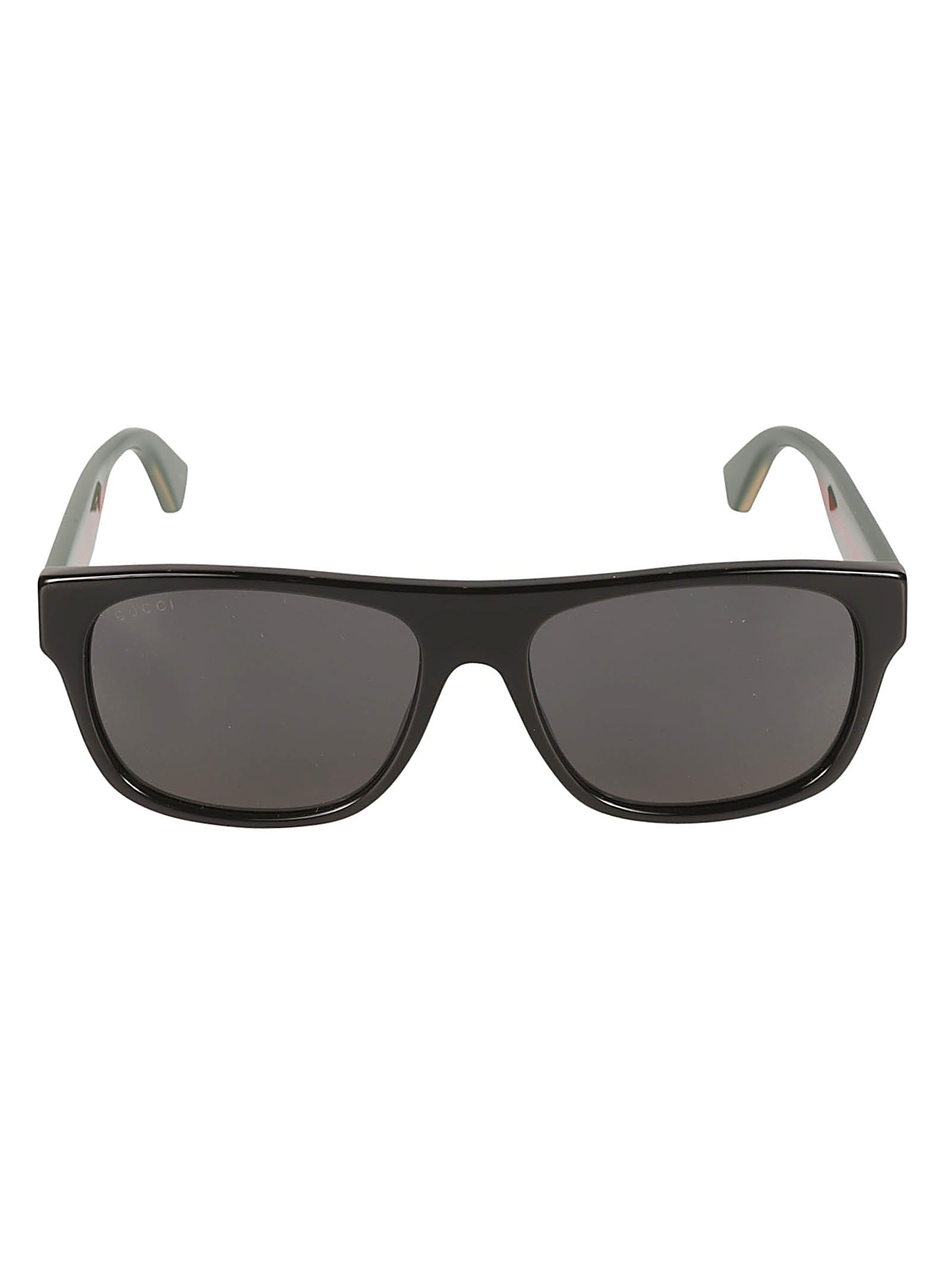 Shop Gucci Geometric Classic Sunglasses In Black/multicolor