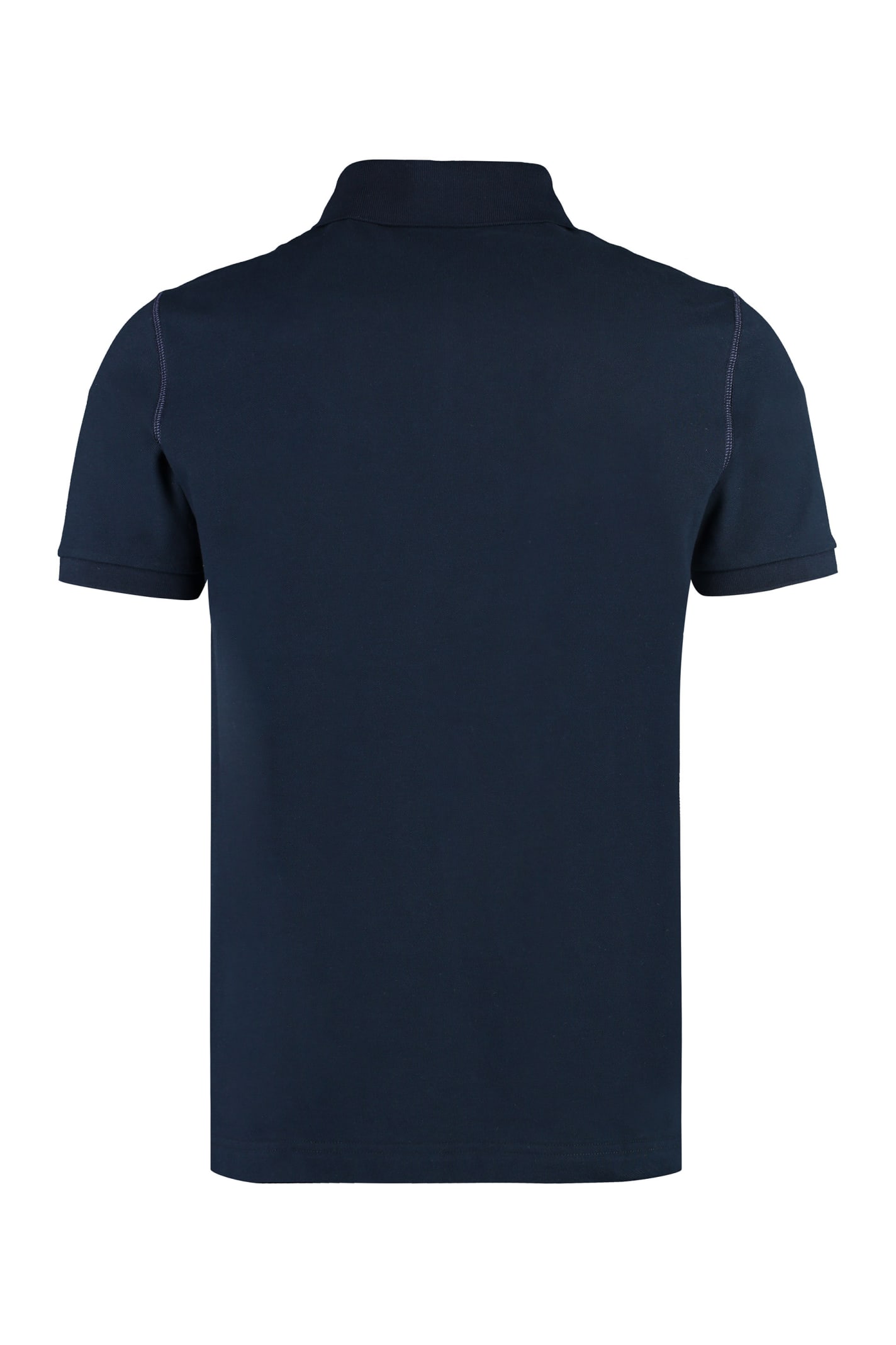 Shop Dolce & Gabbana Short Sleeve Cotton Polo Shirt In Blu
