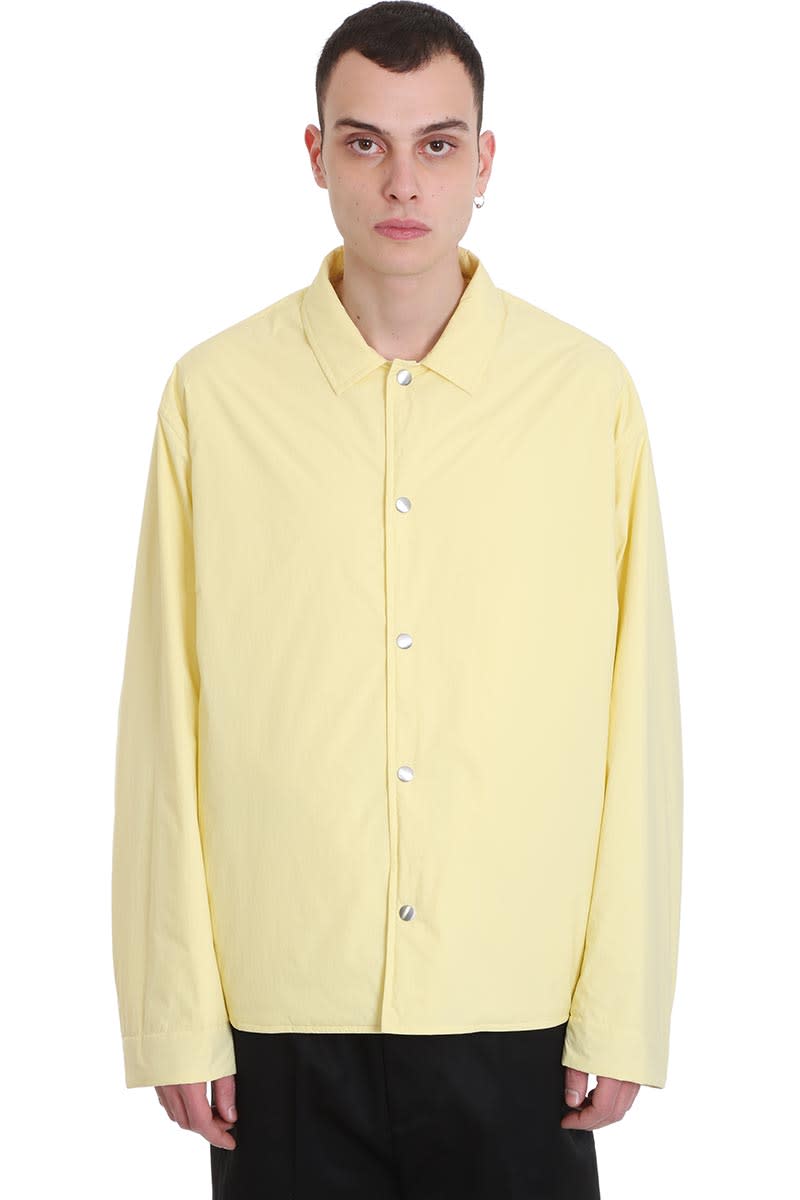 JIL SANDER CASUAL JACKET IN YELLOW POLYAMIDE,11238106