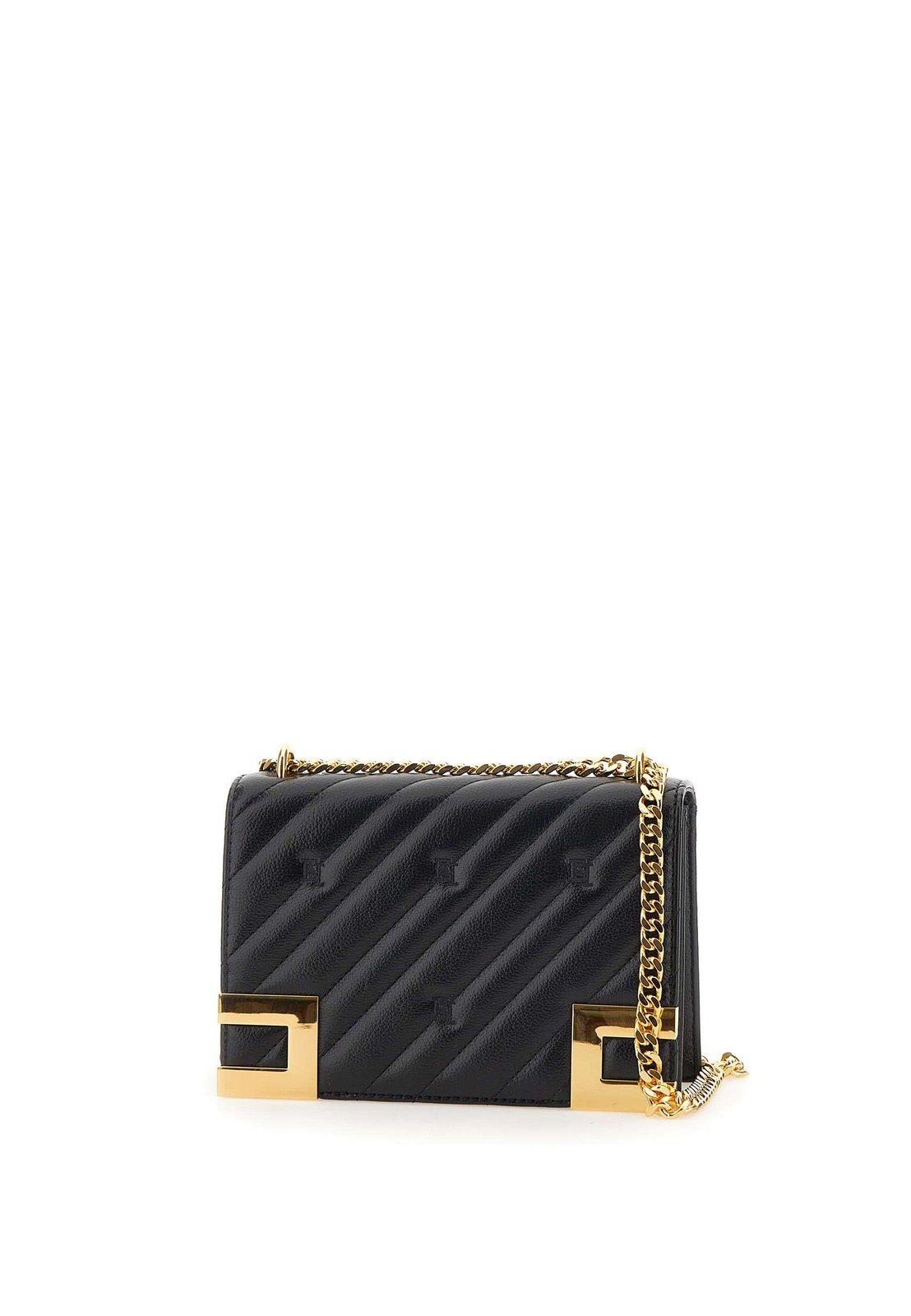 ELISABETTA FRANCHI MEDIUM QUILTED CHAIN-LINKED CROSSBODY BAG 