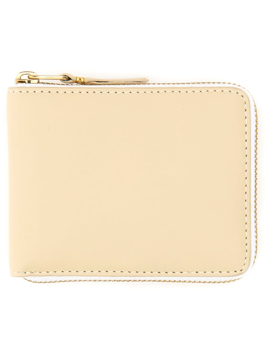 Comme Des Garçons Leather Wallet In Yellow