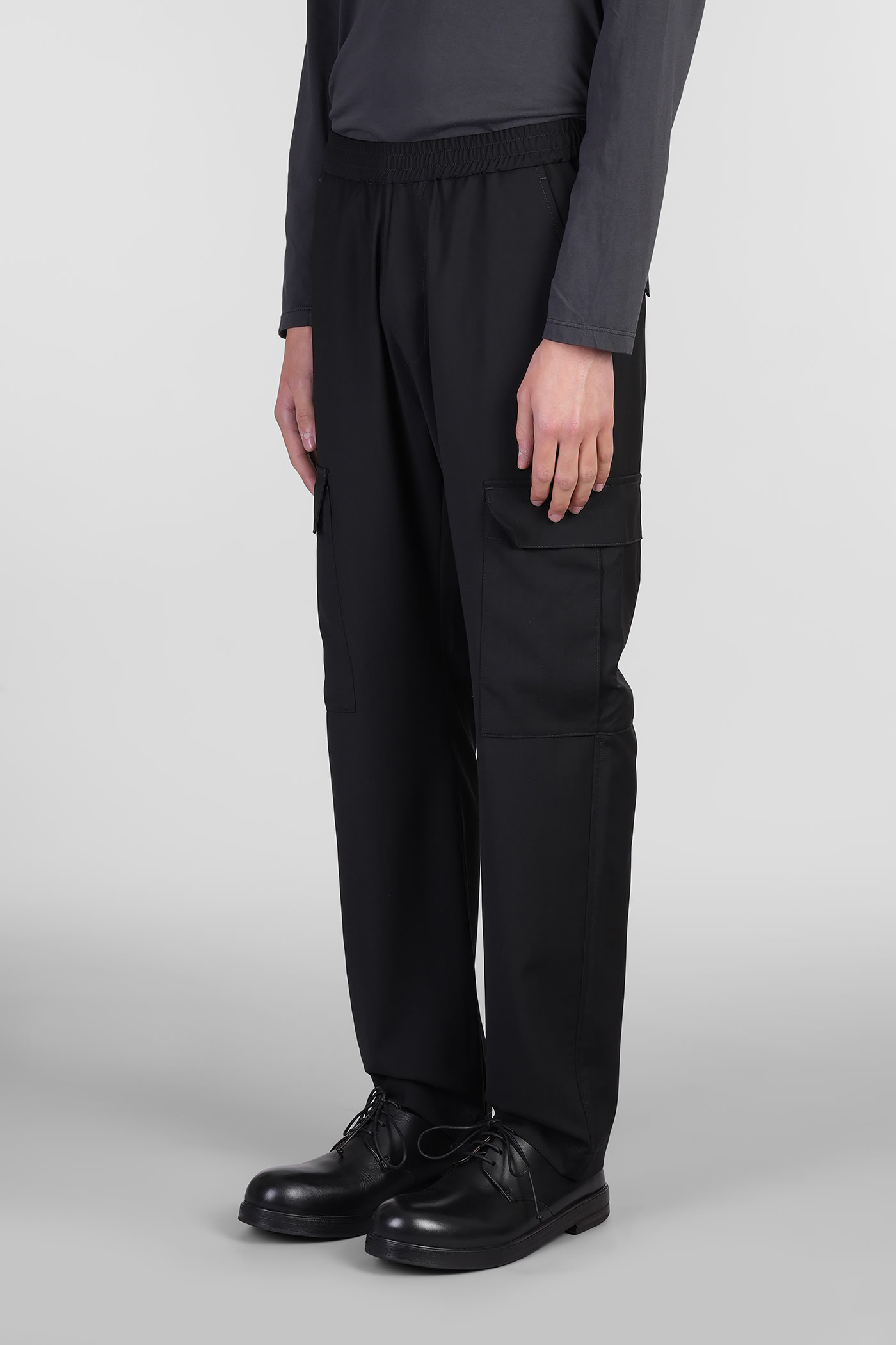 Barena Venezia Barena Rambagio Elasticated Waistband Tapered Trousers In Black