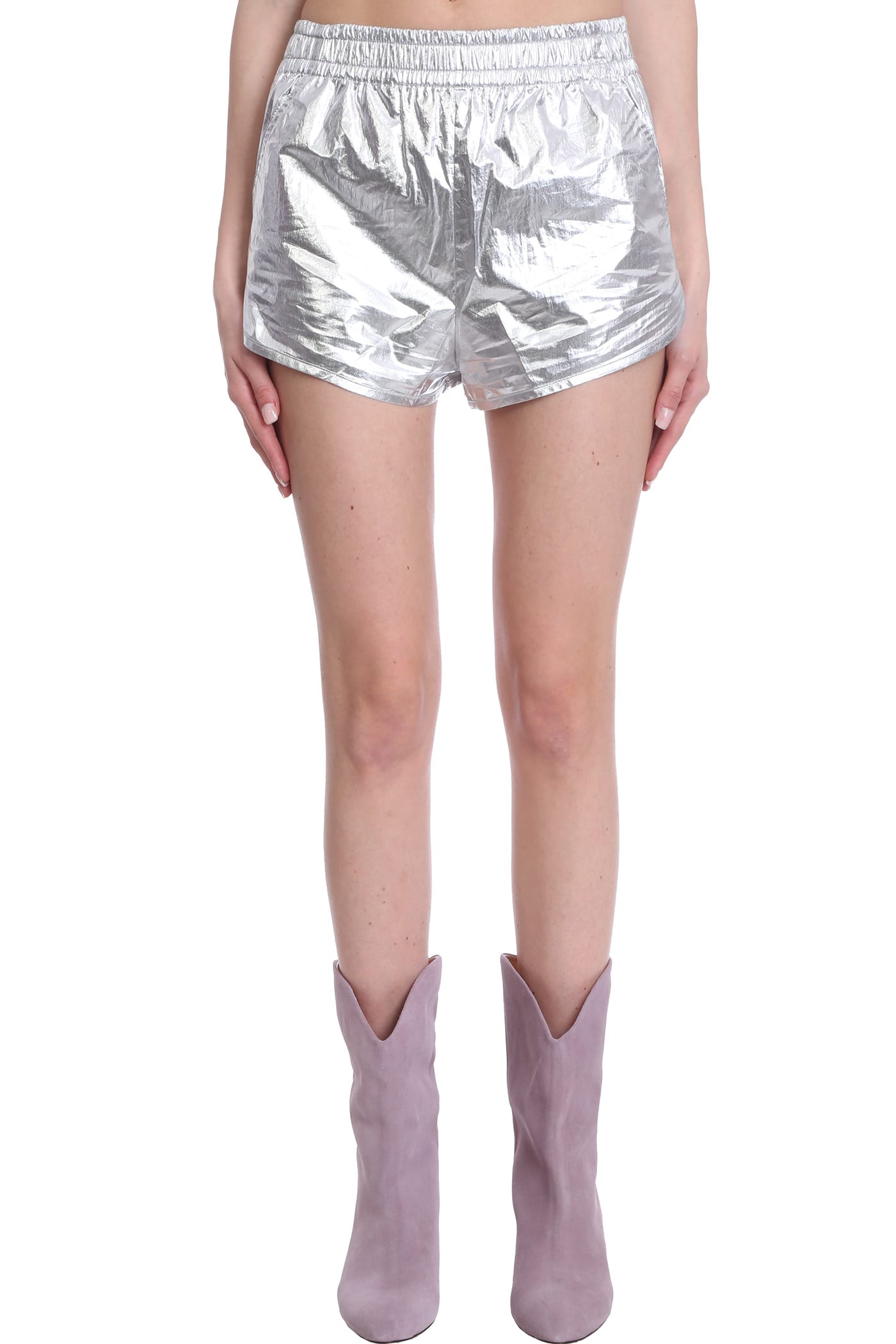 Isabel Marant Gateci Shorts In Silver Synthetic Fibers