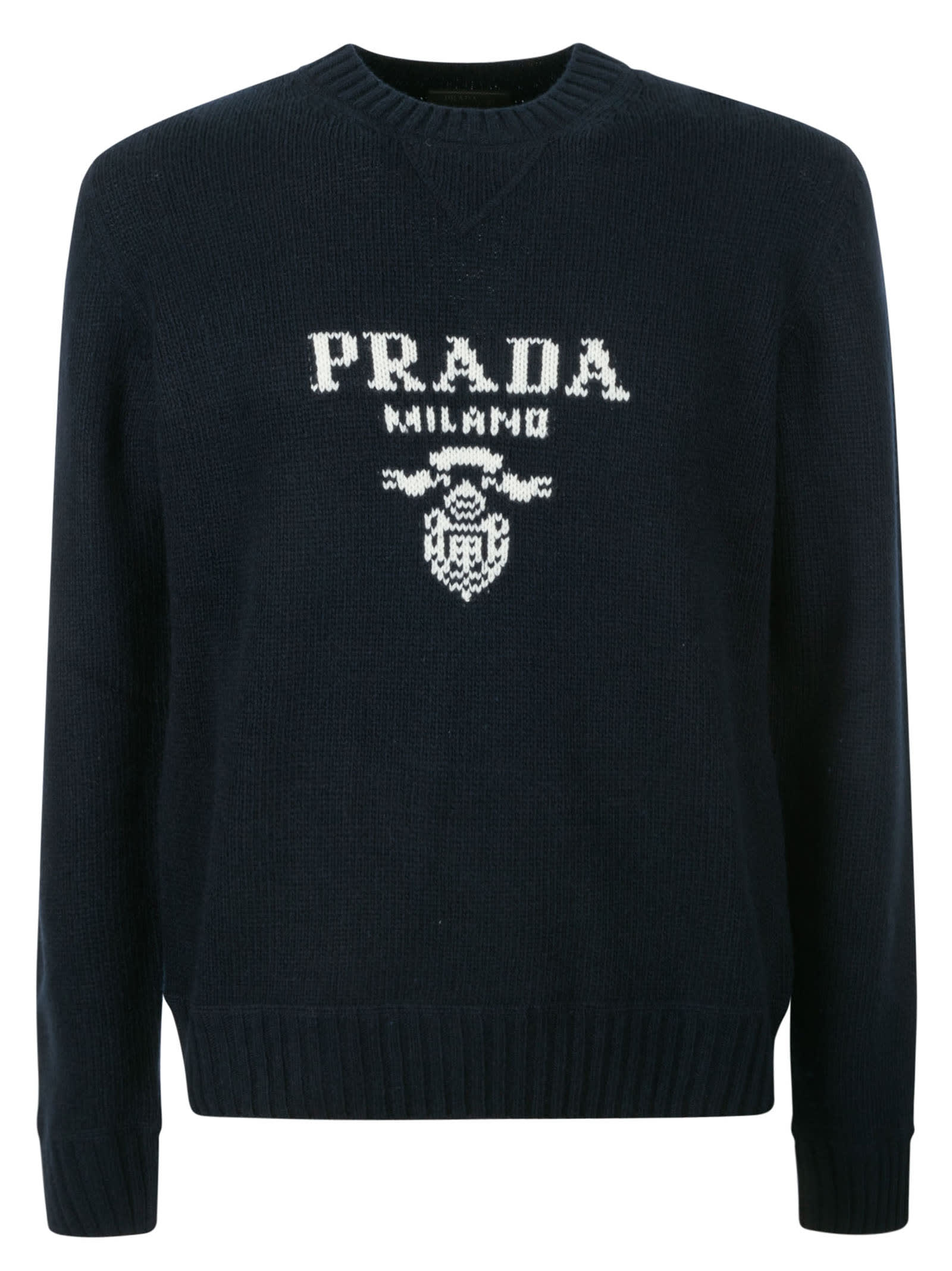 Prada rib knit logo sweater