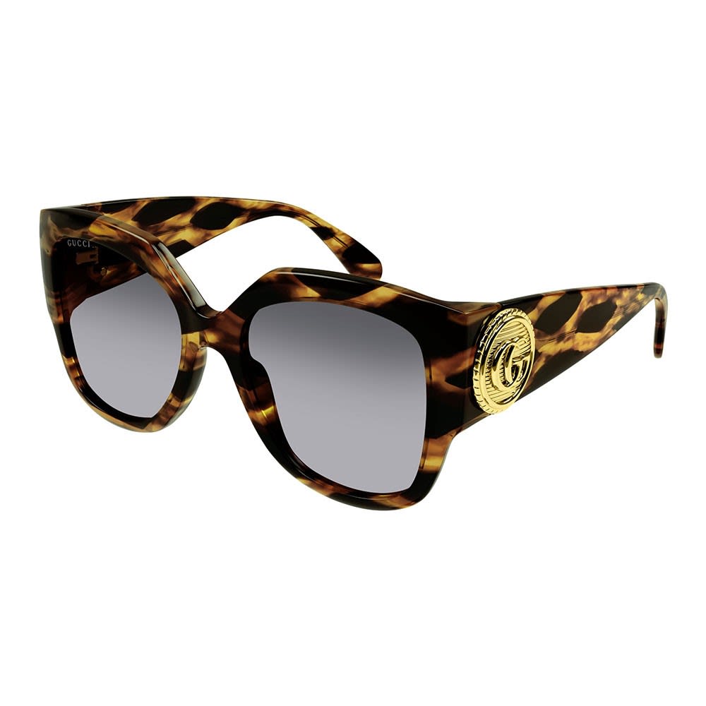 Gucci Sunglasses In Havana/grigio Sfumato