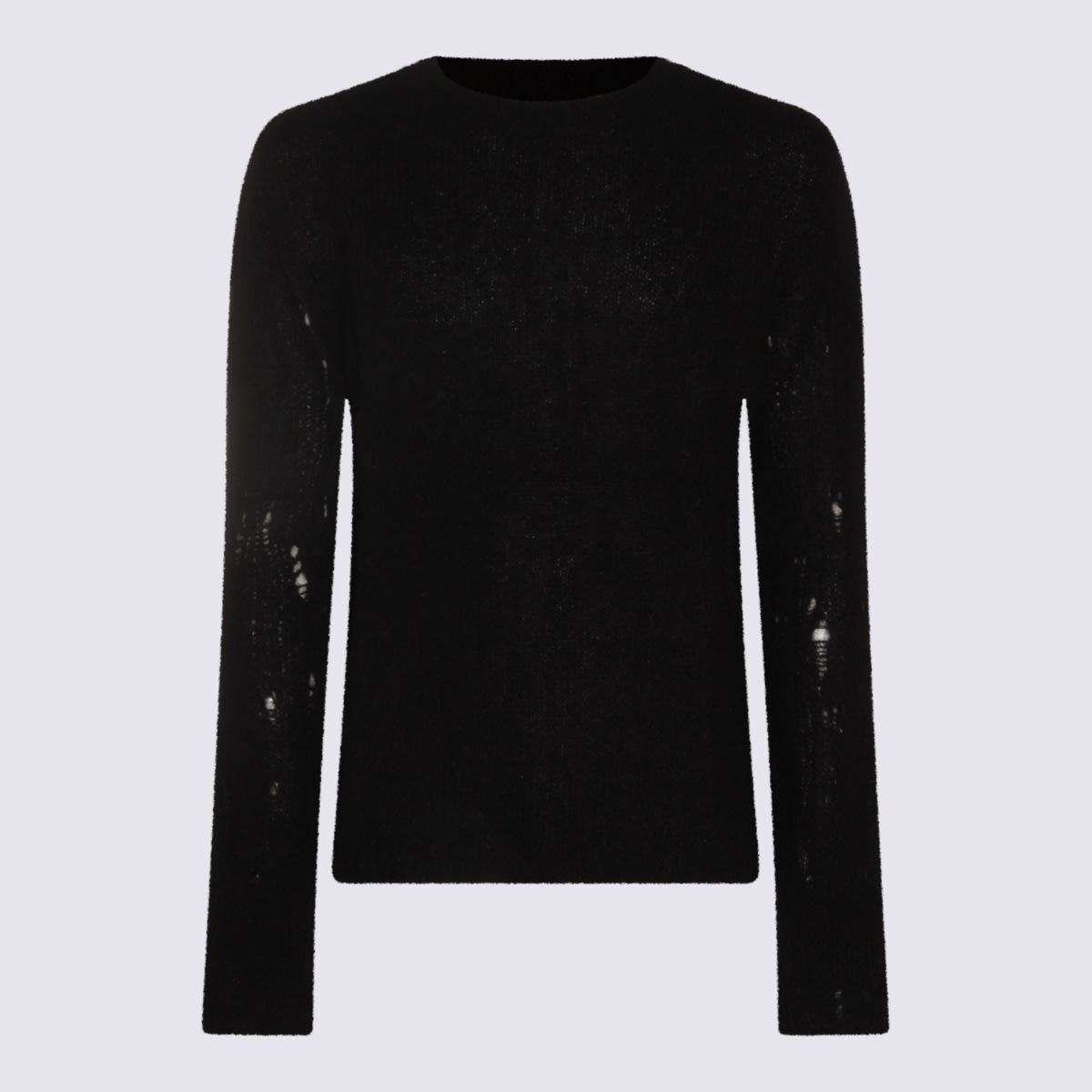 Thom Krom Distressed Long-sleeve Sweater In Black