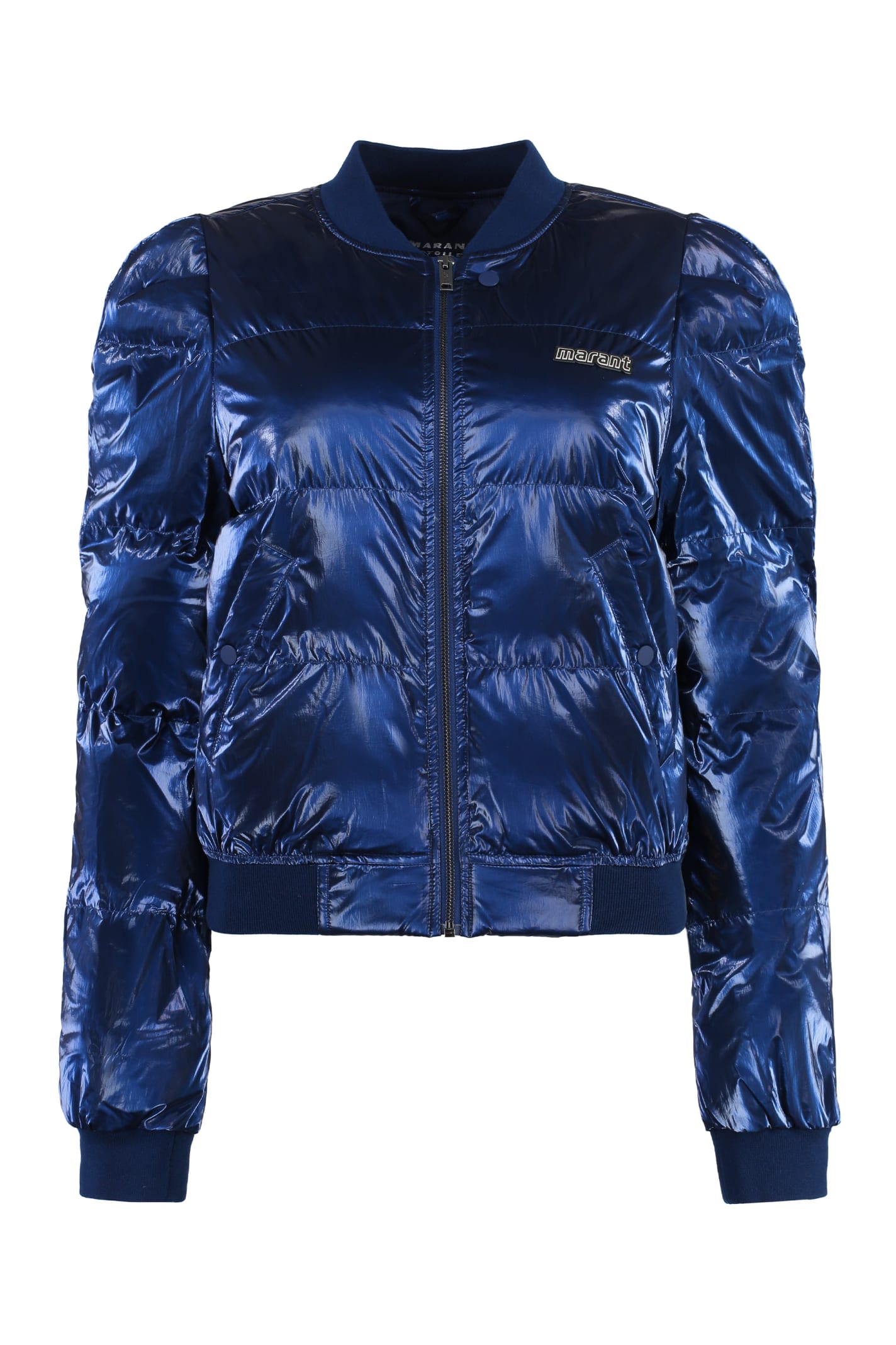 Shop Marant Etoile Cody Bomber Jacket In Technical Fabric In Blue