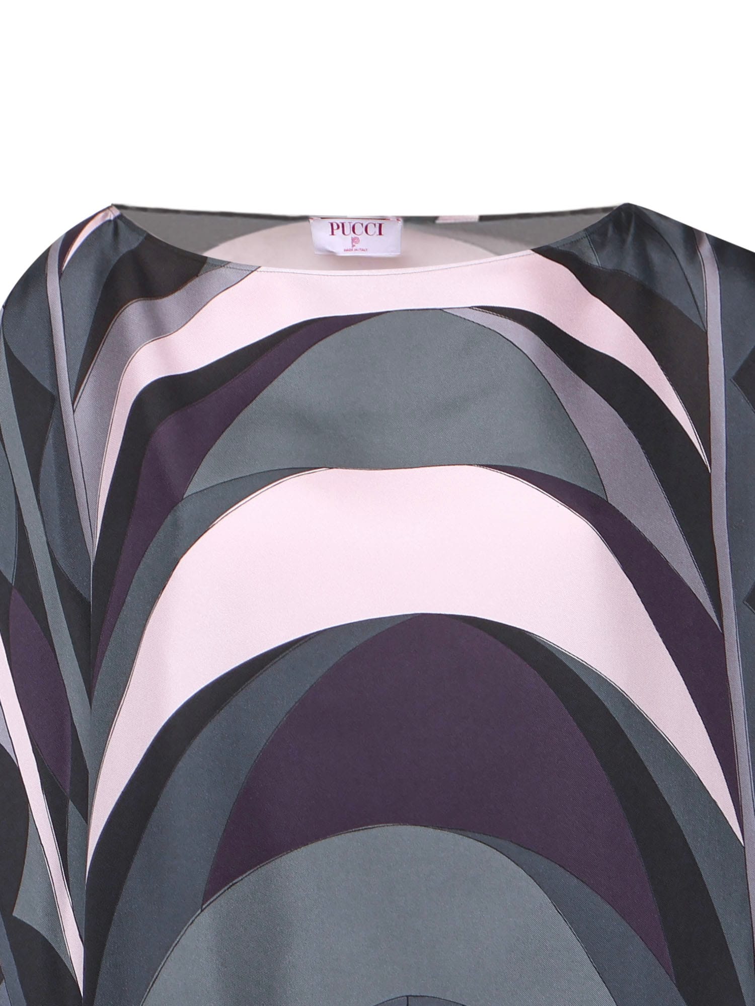 Pucci Silk Kaftan With Iris Print In Black