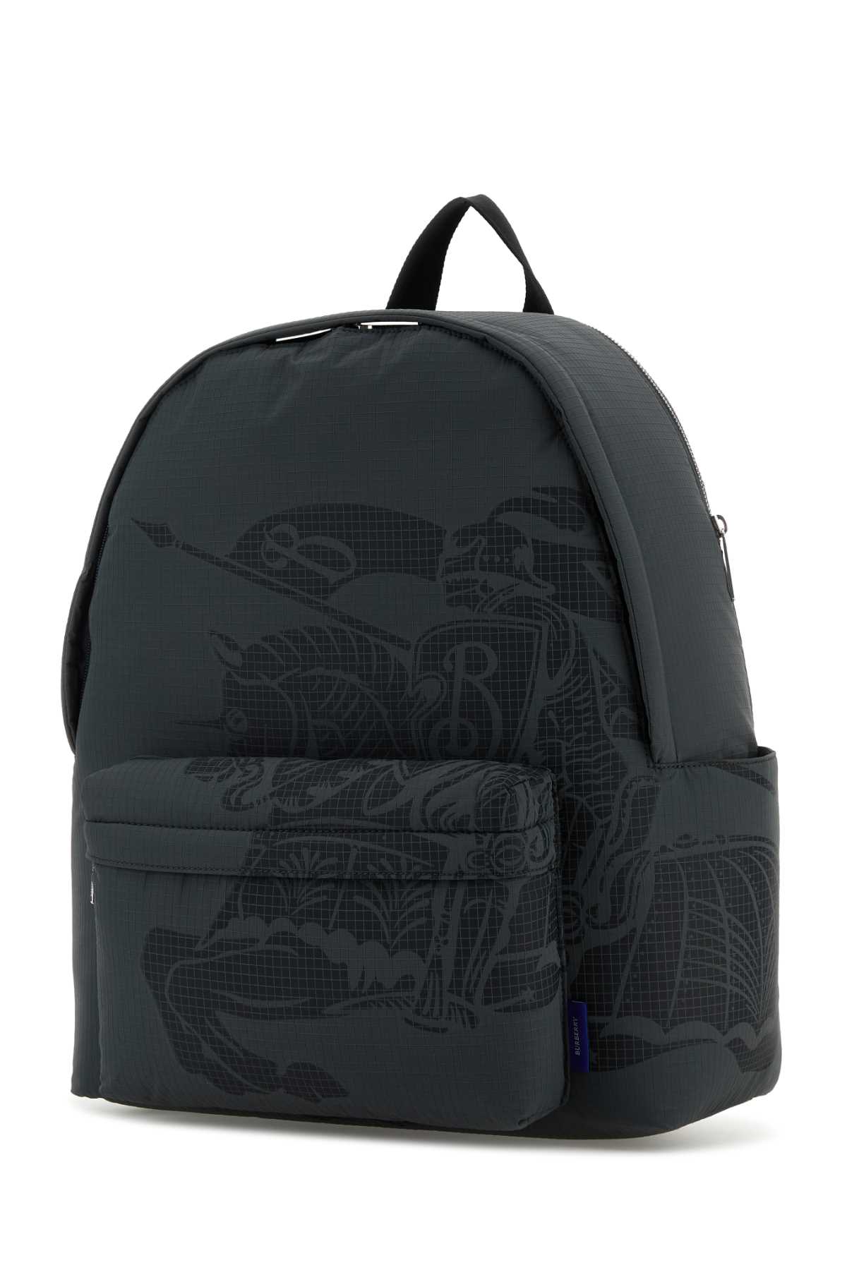 Shop Burberry Charcoal Fabric Backpack In Cobble