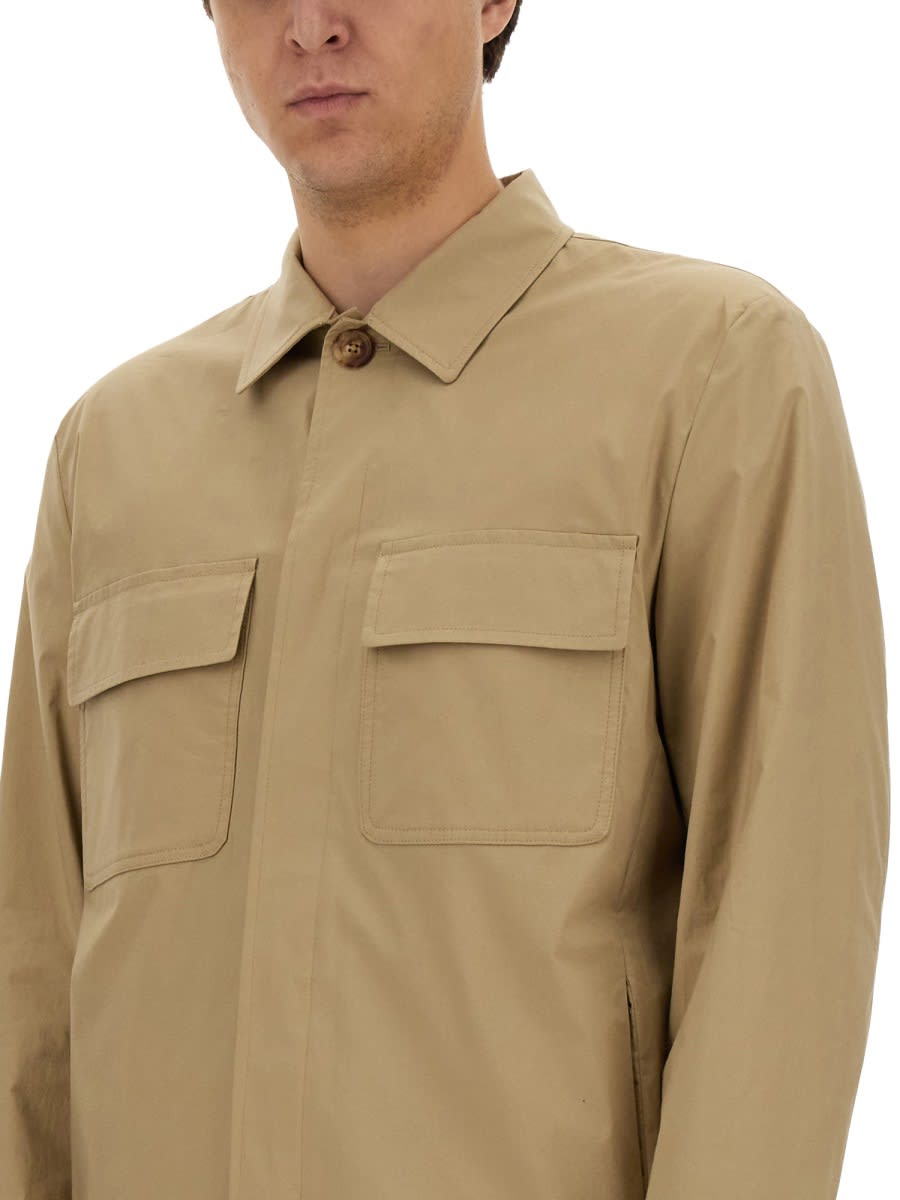 Lardini Flap-pocket Shirt In Beige