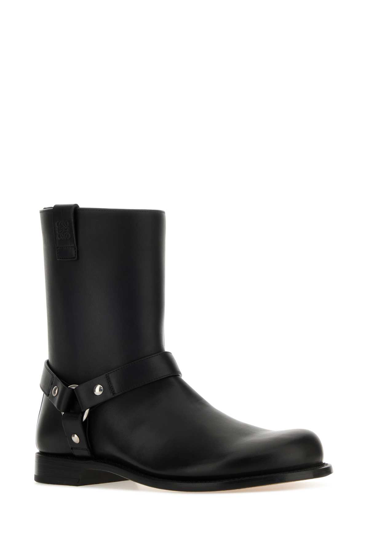 Loewe Man Ankle Boots Black Size 9 Leather In Black
