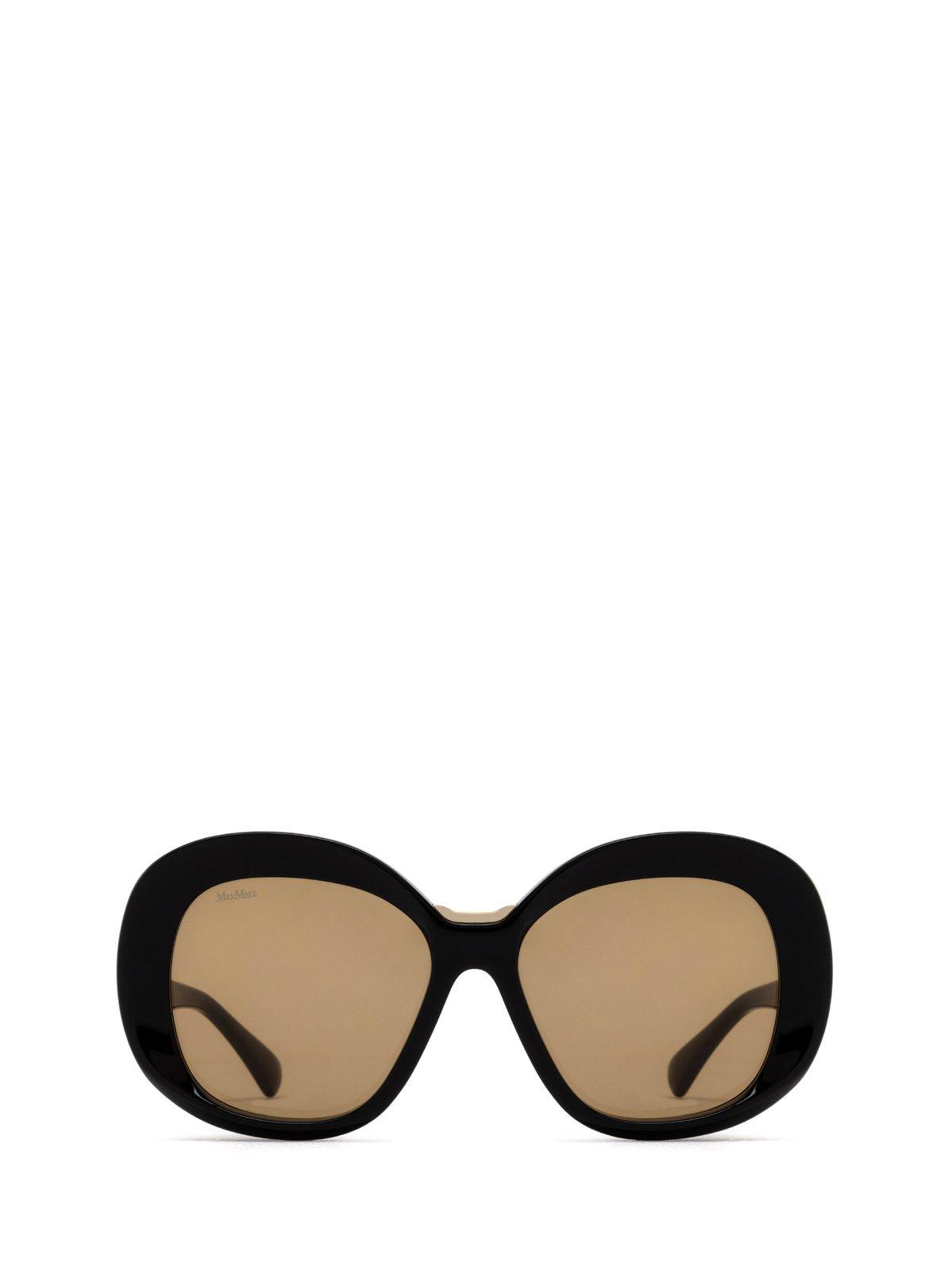 Shop Max Mara Butterfly Frame Sunglasses In 01e