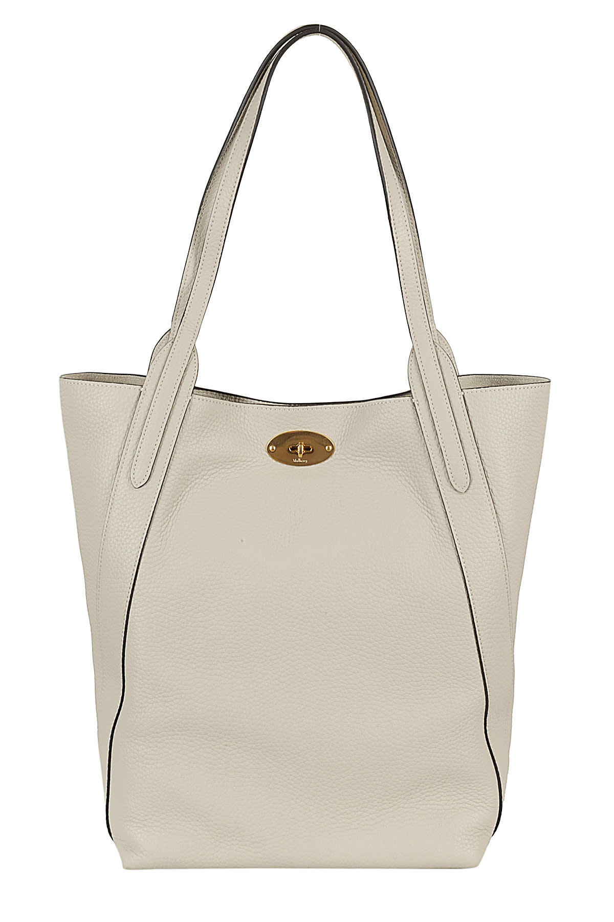 Shop Mulberry N S Bayswater Tote Heavy Grain In Chalk