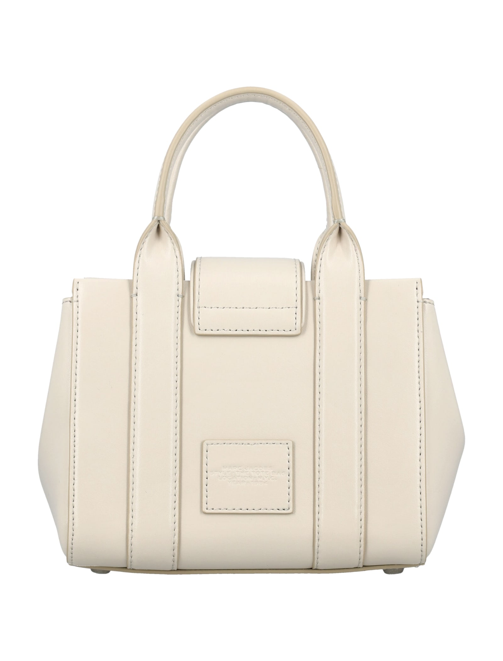 Shop Marc Jacobs The Mini Tote Turn Lock Bag In Cloud White