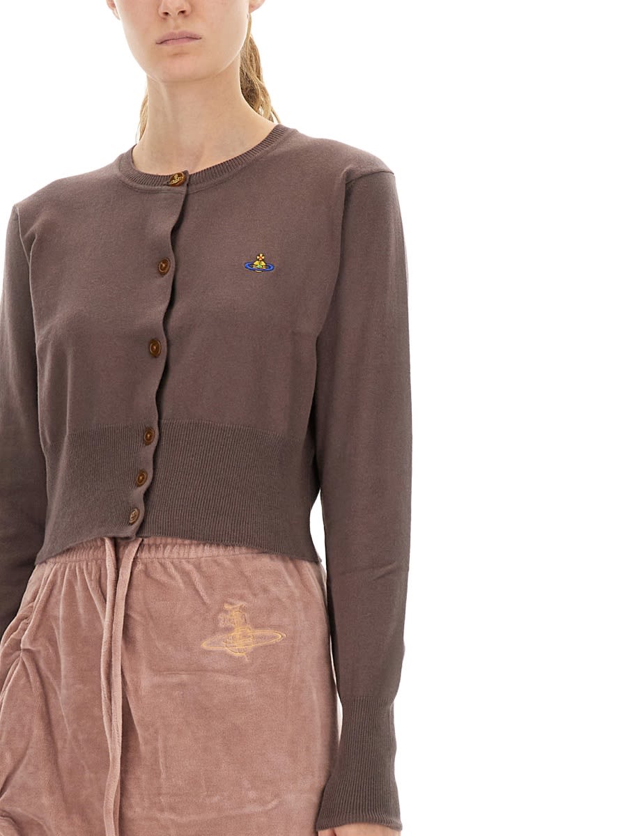 Vivienne Westwood Cardigan Bea In Misto Cotone Marrone  Donna In Brown