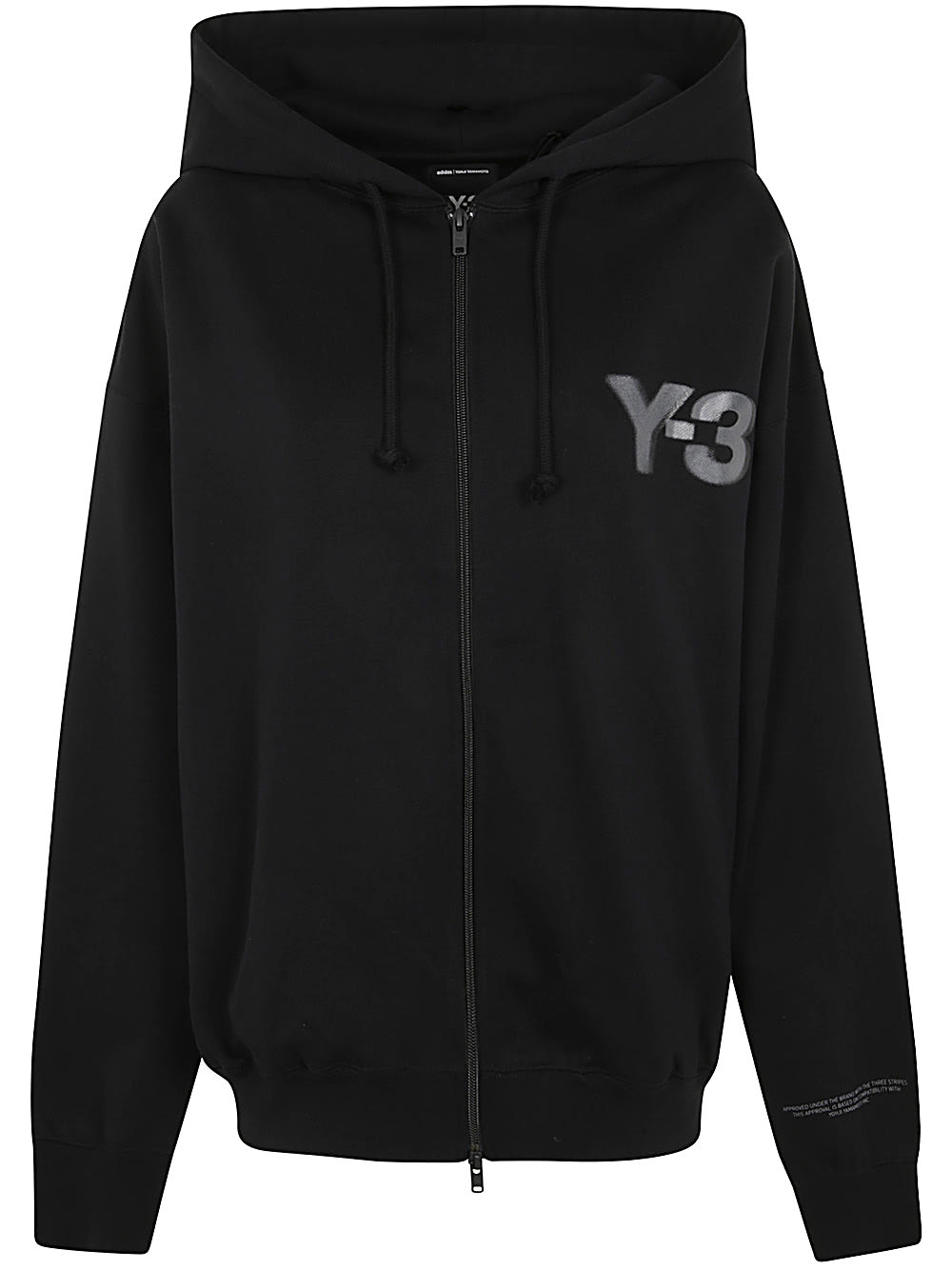 Shop Y-3 Logo Zip Hoodie In Black