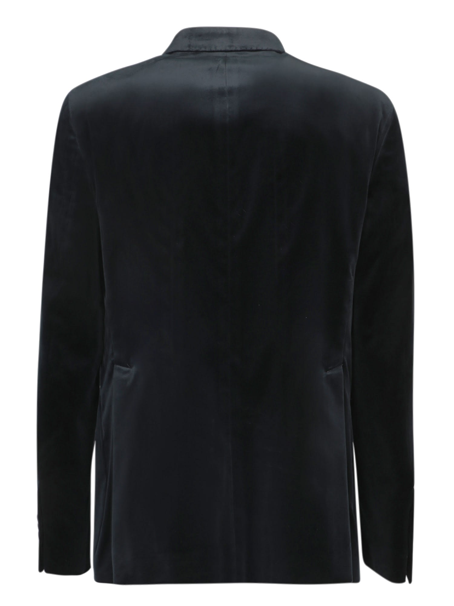 Shop Tagliatore Blue Velvet Jacket