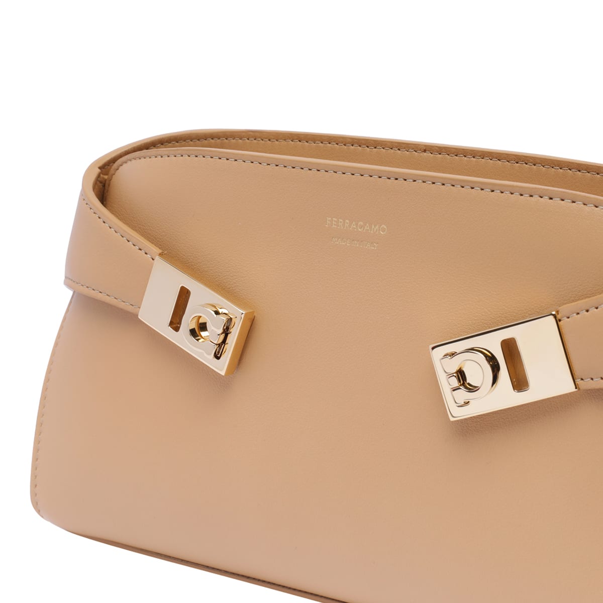 Shop Ferragamo Hug Crossbody Bag In Beige