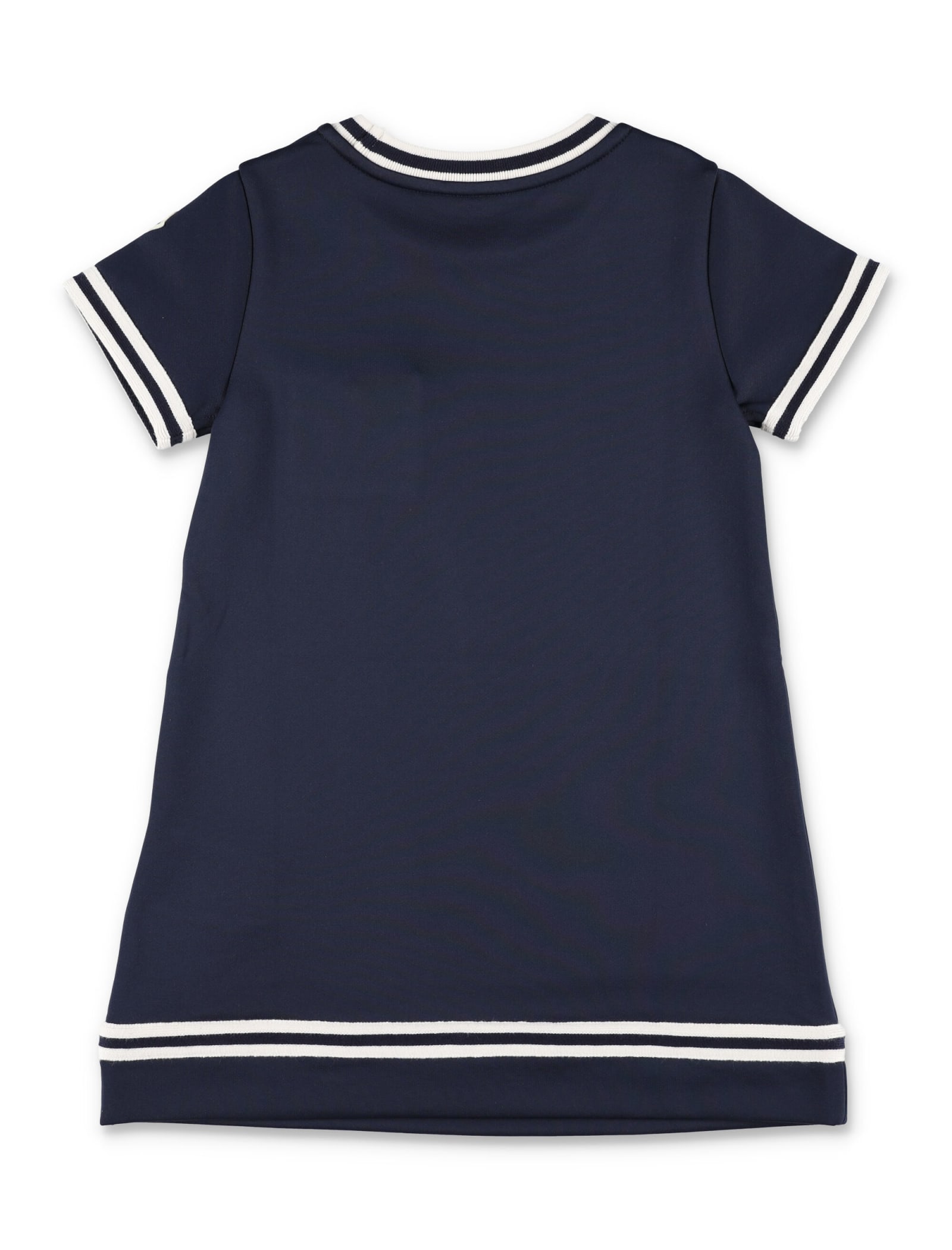Shop Moncler Cotton Jersey Dress In Blue