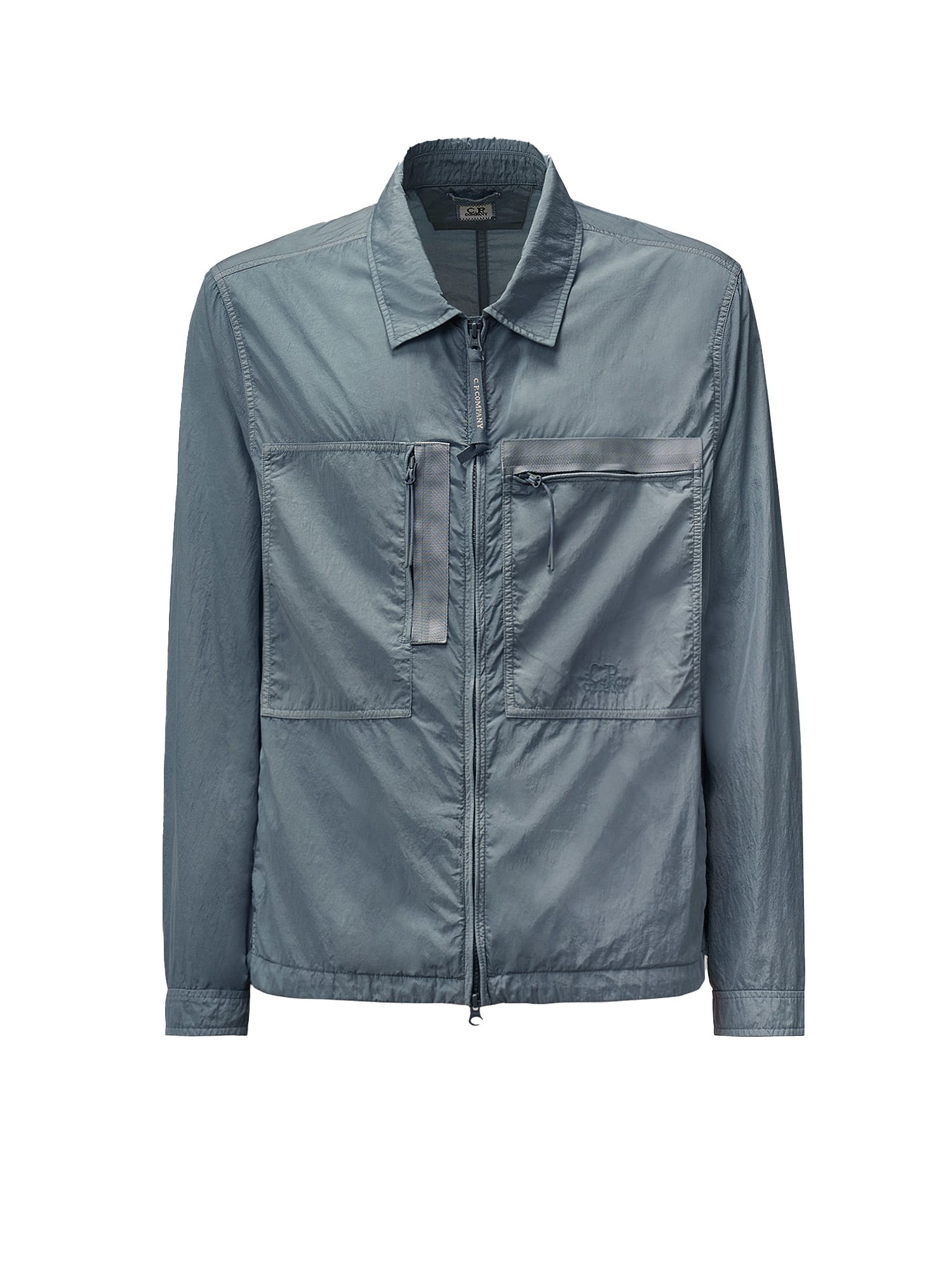 C.p. Company C.p.company Men Flatt Nylon Jacket With Logo Iconic Detail