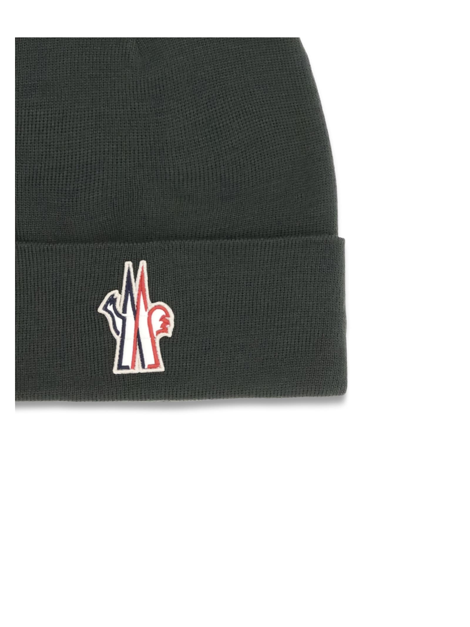 Moncler Wool Beanie Hat In Brown