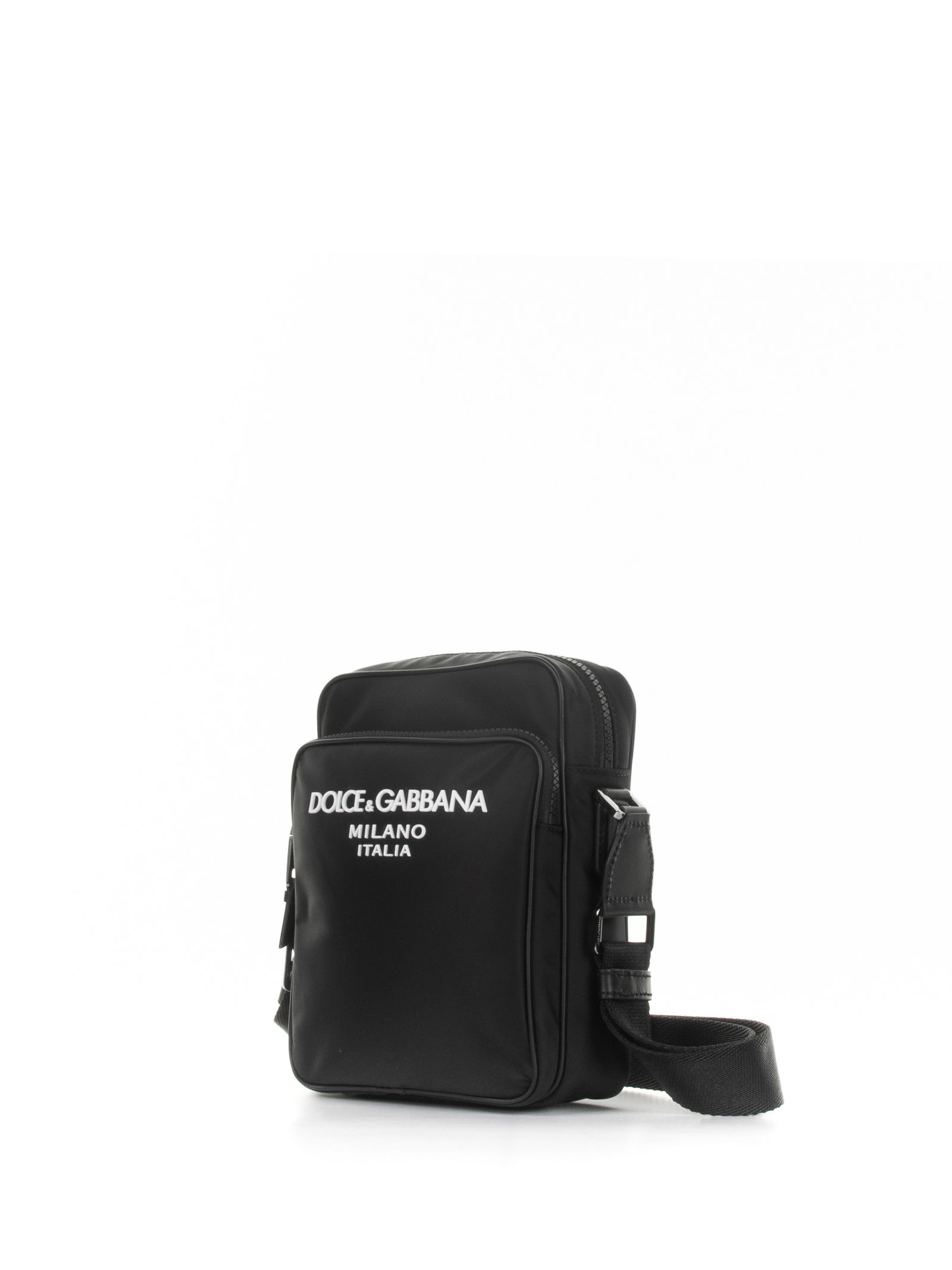 Shop Dolce & Gabbana Shoulder Bag With Rubberized Logo In Nero Nero