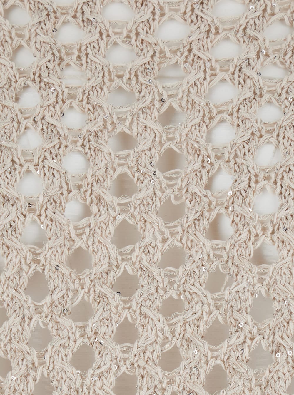 Antonelli Campanellino Beige Crewneck Knit Sweater In Cotton Blend Woman In Beige