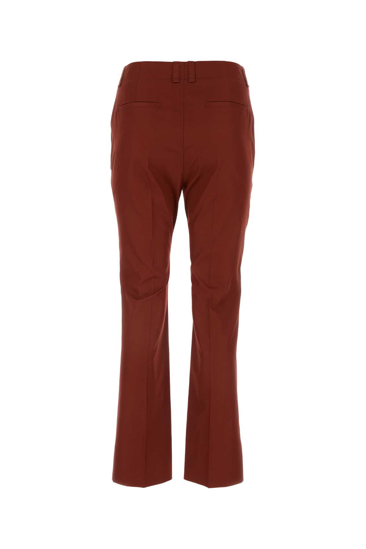 Shop Saint Laurent Tiziano Red Cotton Pant In Rougefonce