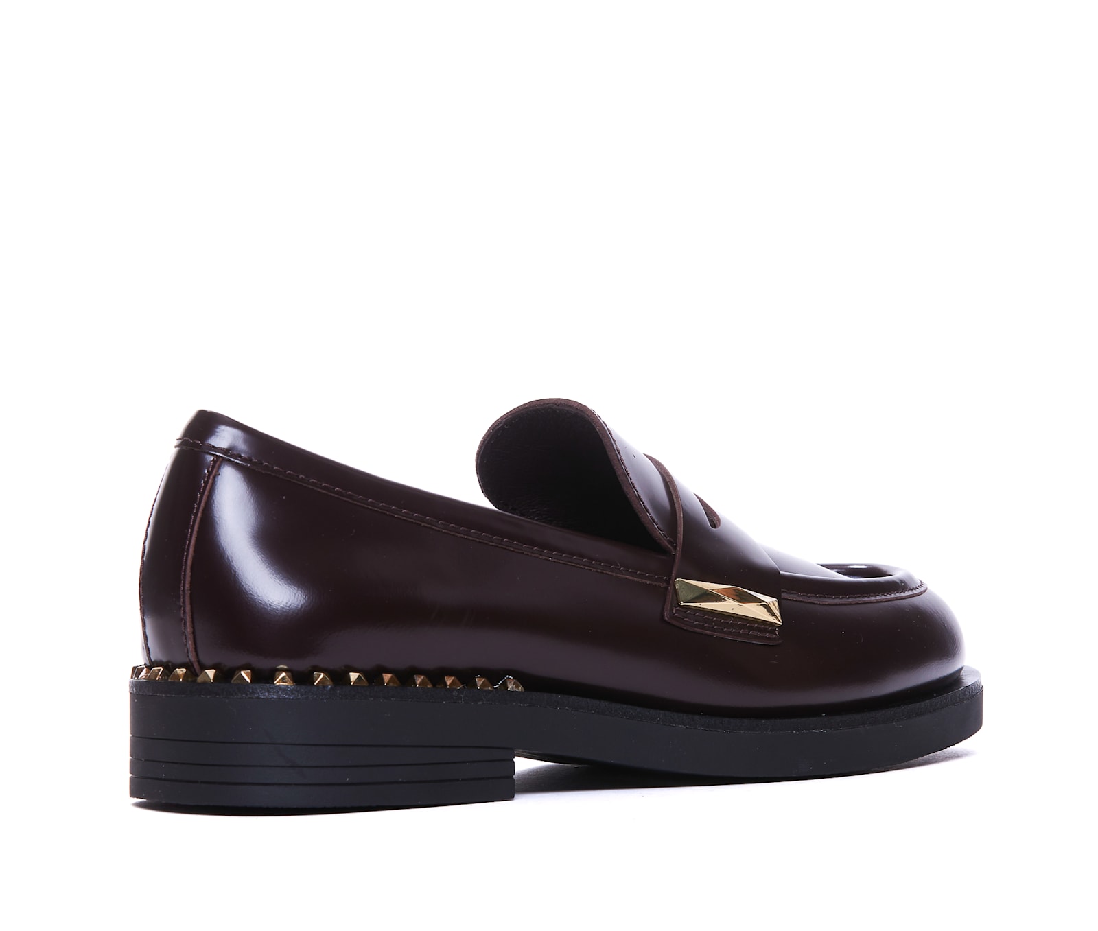 Shop Ash Whisper Studs Loafers In Bordeaux