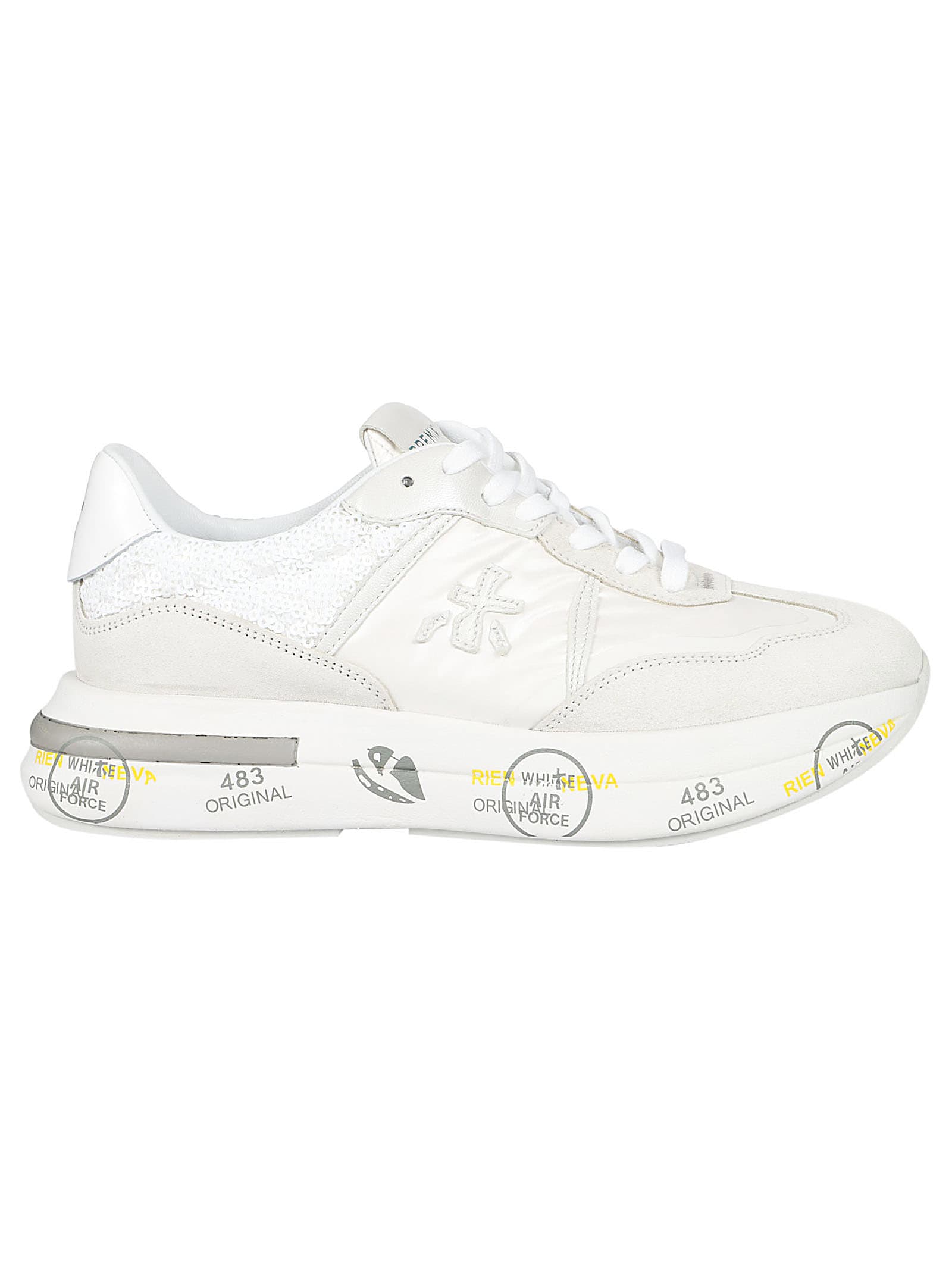 Shop Premiata Cassie Sneakers In Grey/white