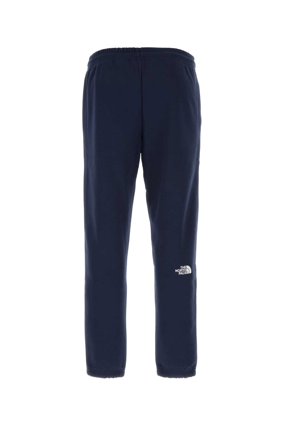 The North Face Blue Cotton Blend Joggers In Summit Navy