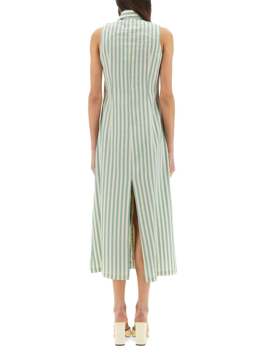 Alysi Striped-pattern Sleeveless Midi Dress In Green