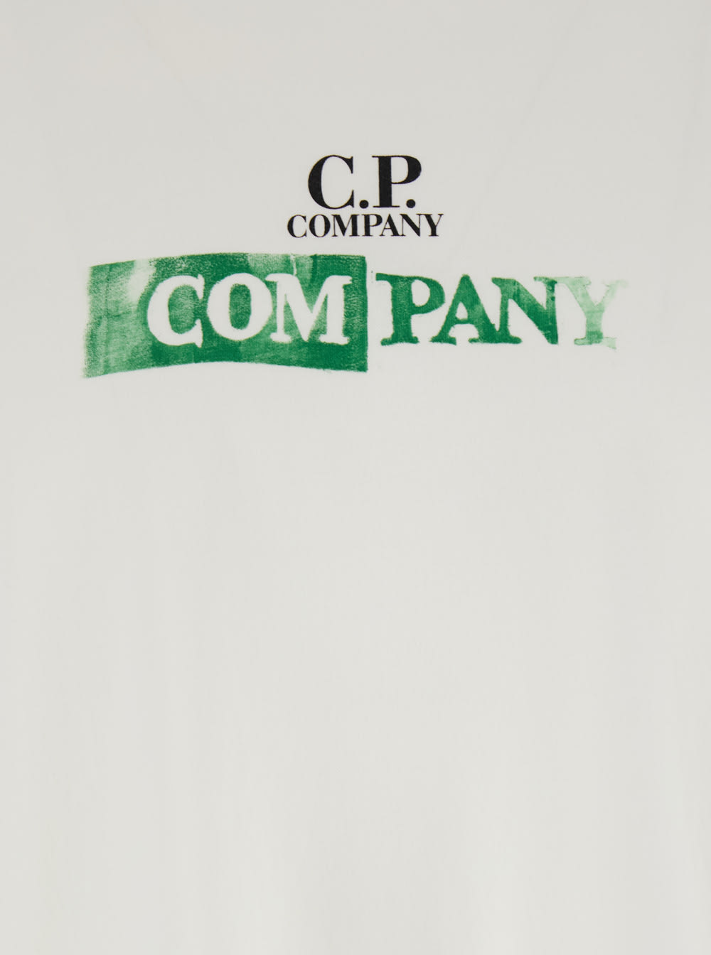 C.p. Company White T-shirt With Logo Printed On The Front And Back In Cotton Man In White