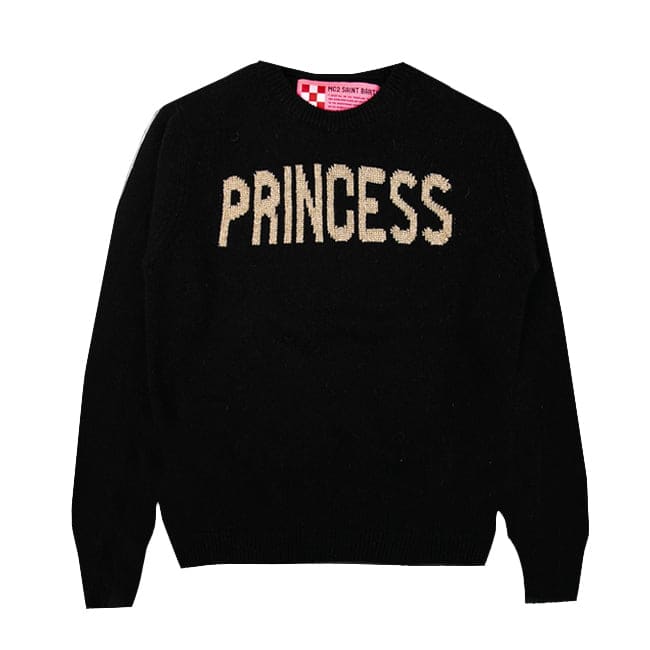Mc2 Saint Barth Kids' Girl Black Sweater Princess Lurex Embroidery
