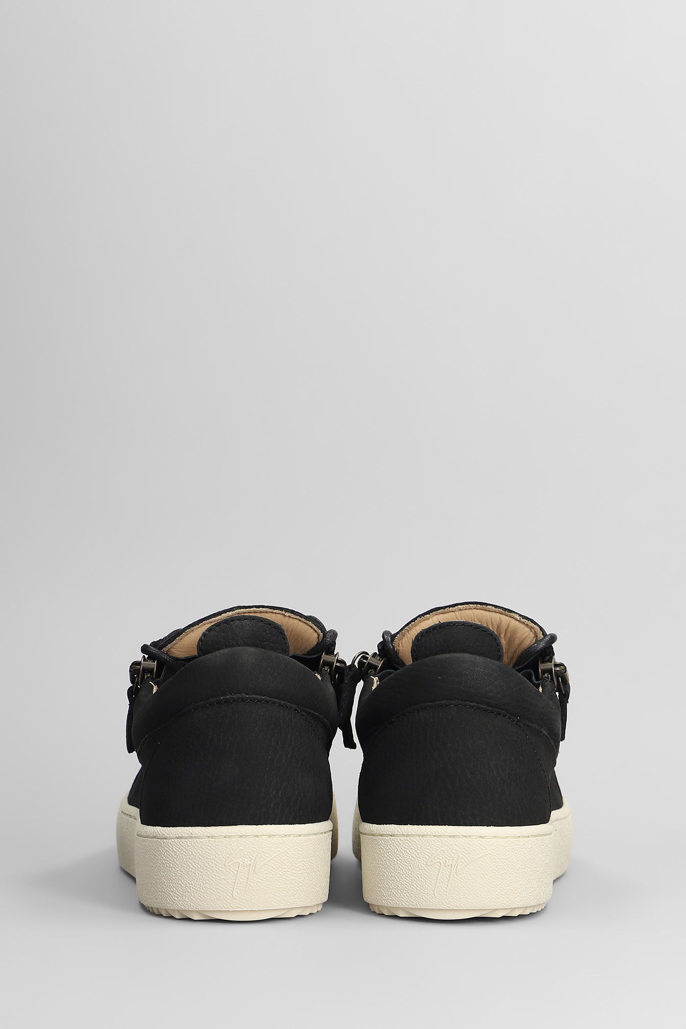 Giuseppe Zanotti Zip-detail Lace-up Sneakers In Black