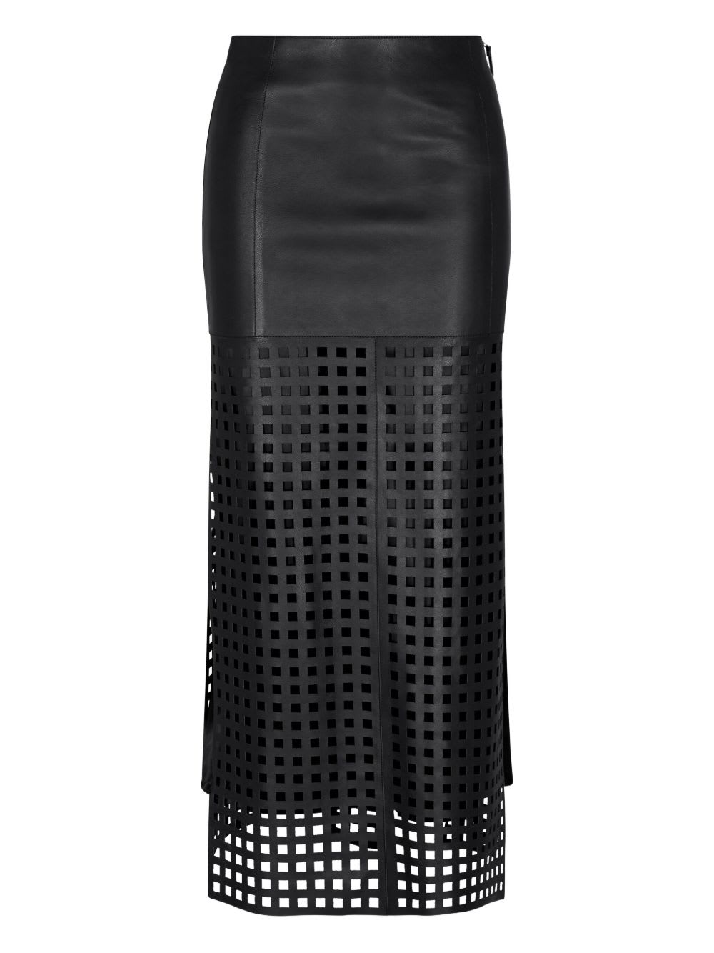 Emporio Armani Leather Skirt In Black