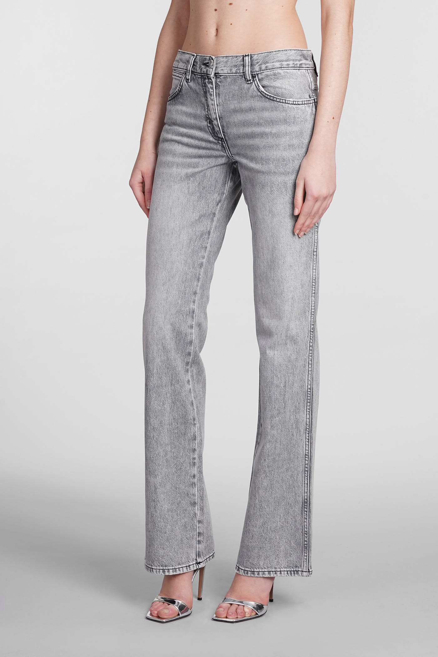 Shop Iro Barni Jeans In Grey Cotton In Grigio