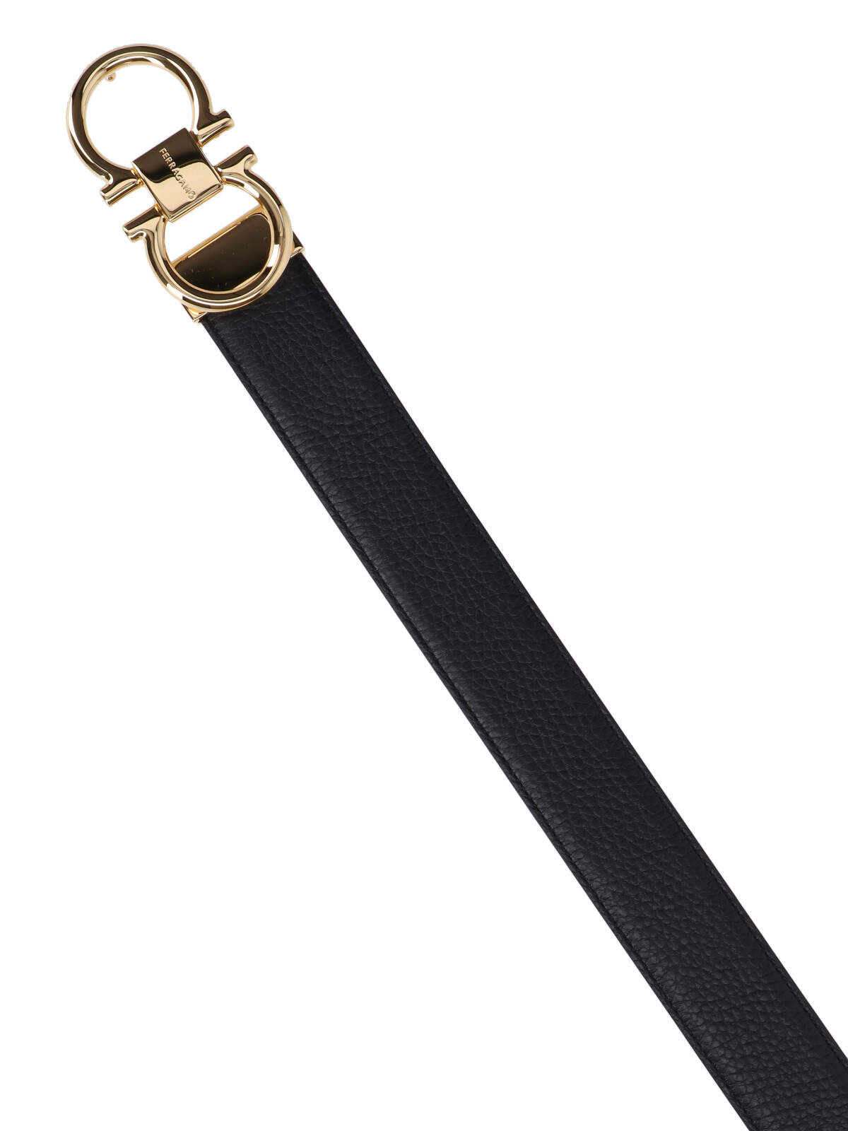 Shop Ferragamo Gancini Reversible Belt In Black