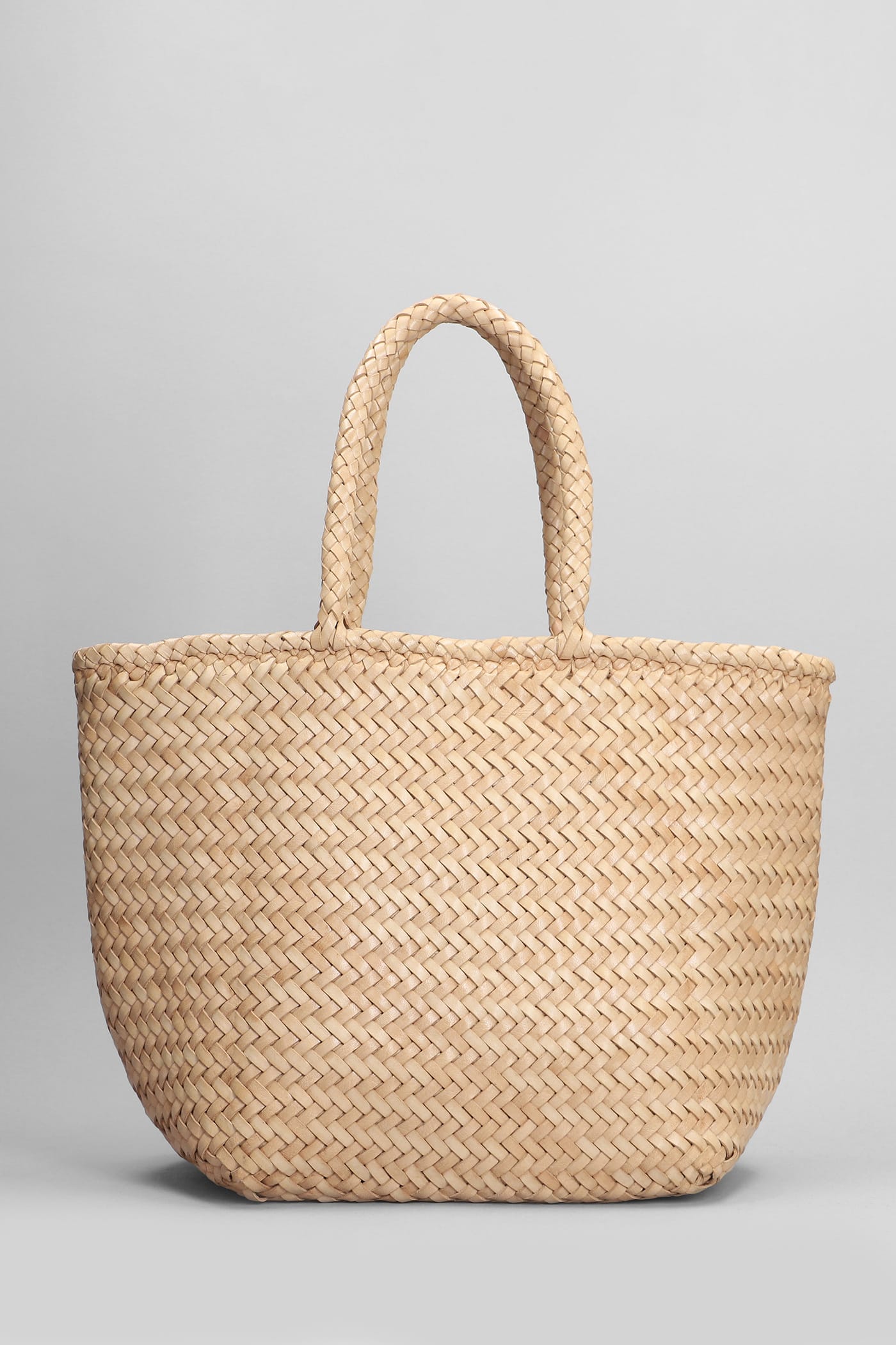Shop Dragon Diffusion Grace Basket Tote In Beige Leather