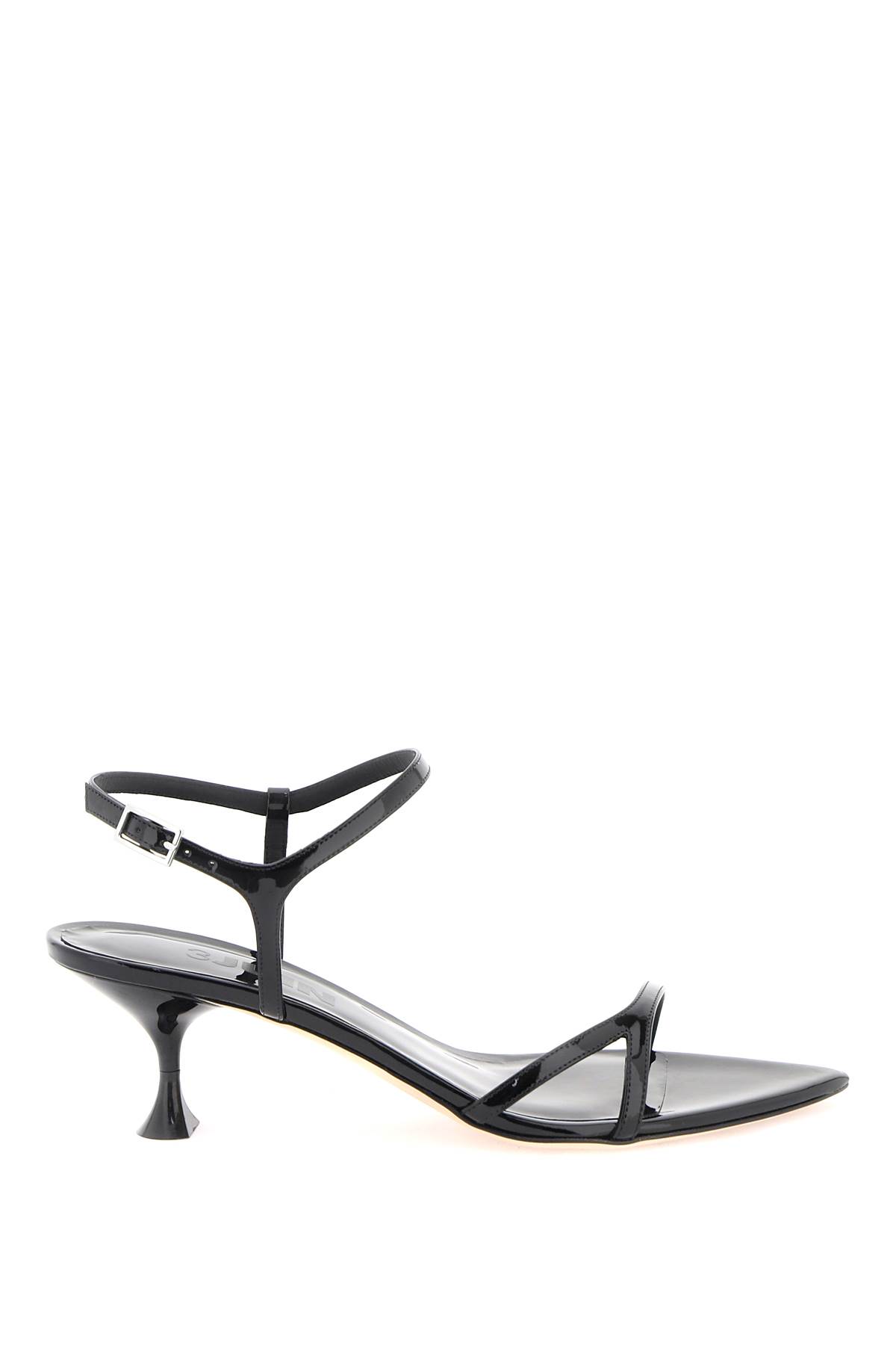 Shop 3juin Coral Patent Leather Sandals. In Patent Black (black)