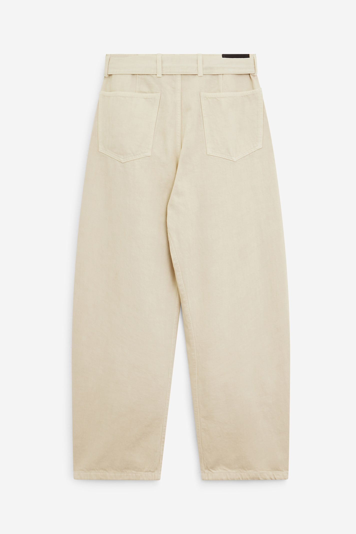 Lemaire Twisted Seam Belted Straight Leg Pants In White