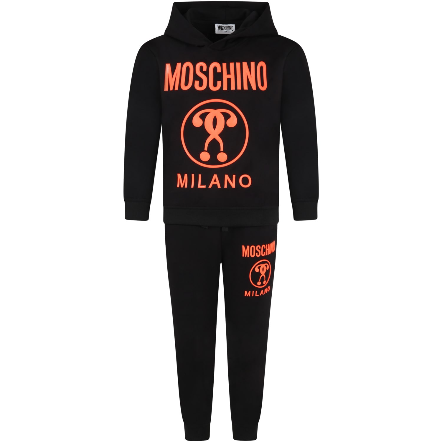 Moschino Black Tracksuit For Kids With Logo
