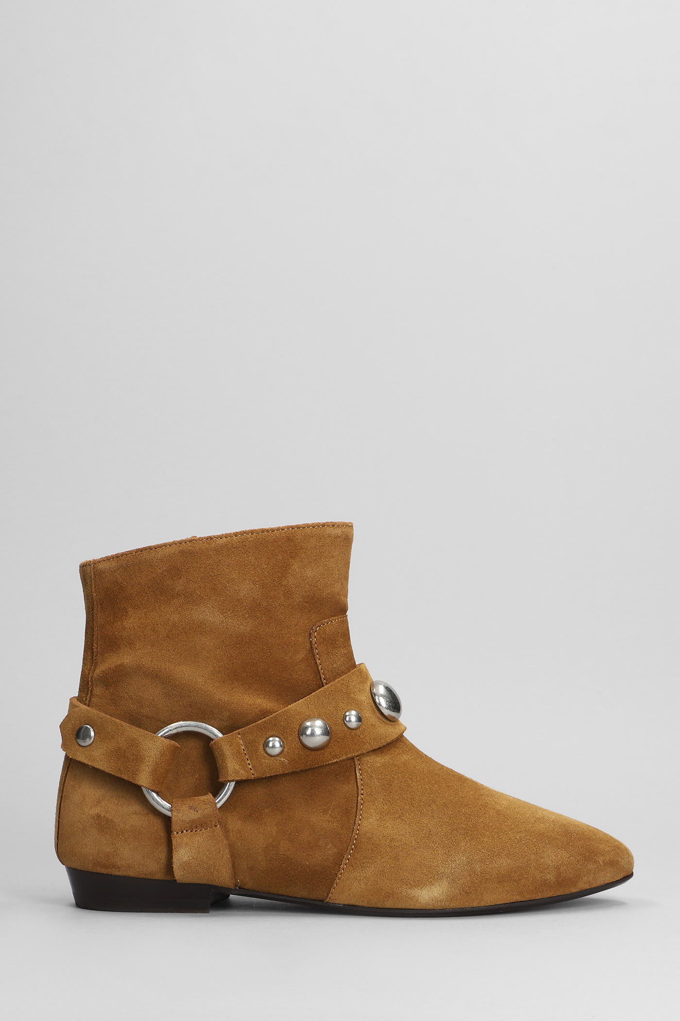 Siago Low Heels Ankle Boots In Leather Color Suede