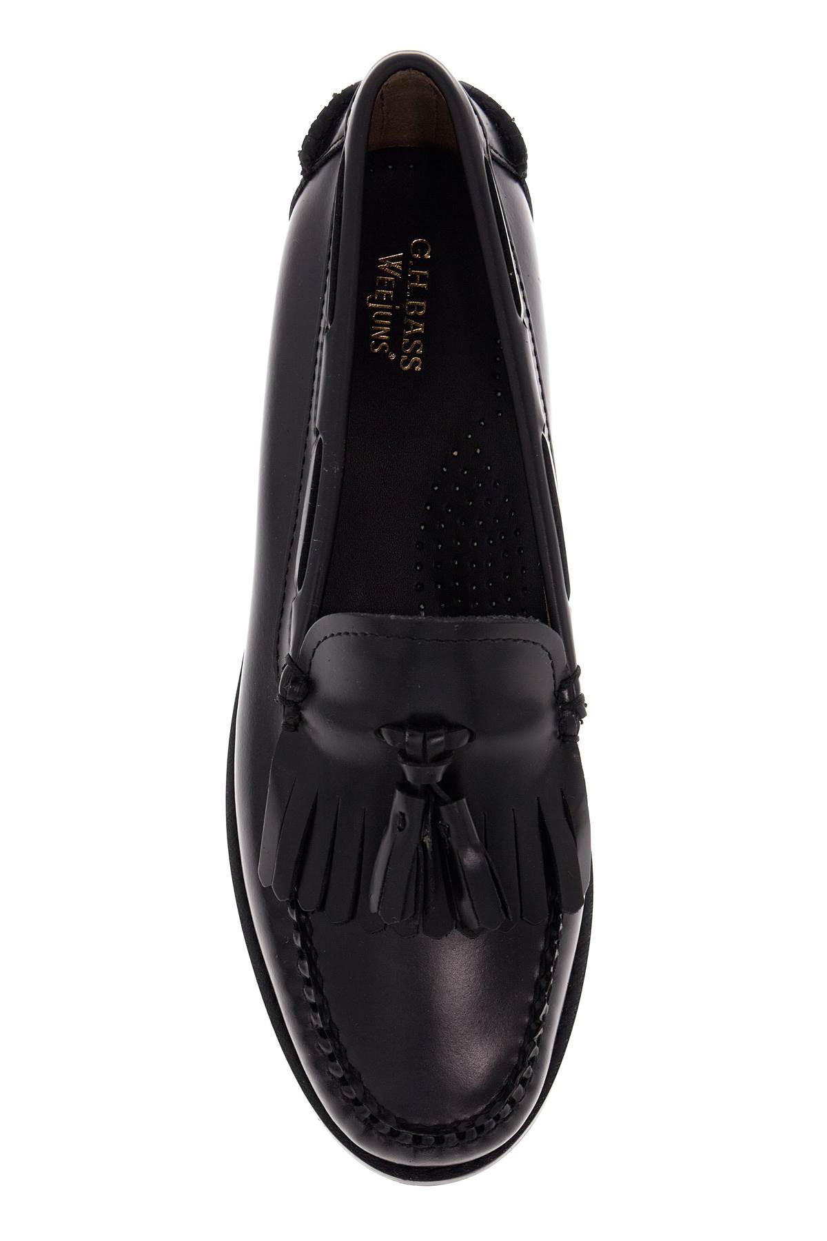 Shop G.h.bass &amp; Co. Esther Kiltie Weejuns Loafers In Brushed Leather In Black (black)