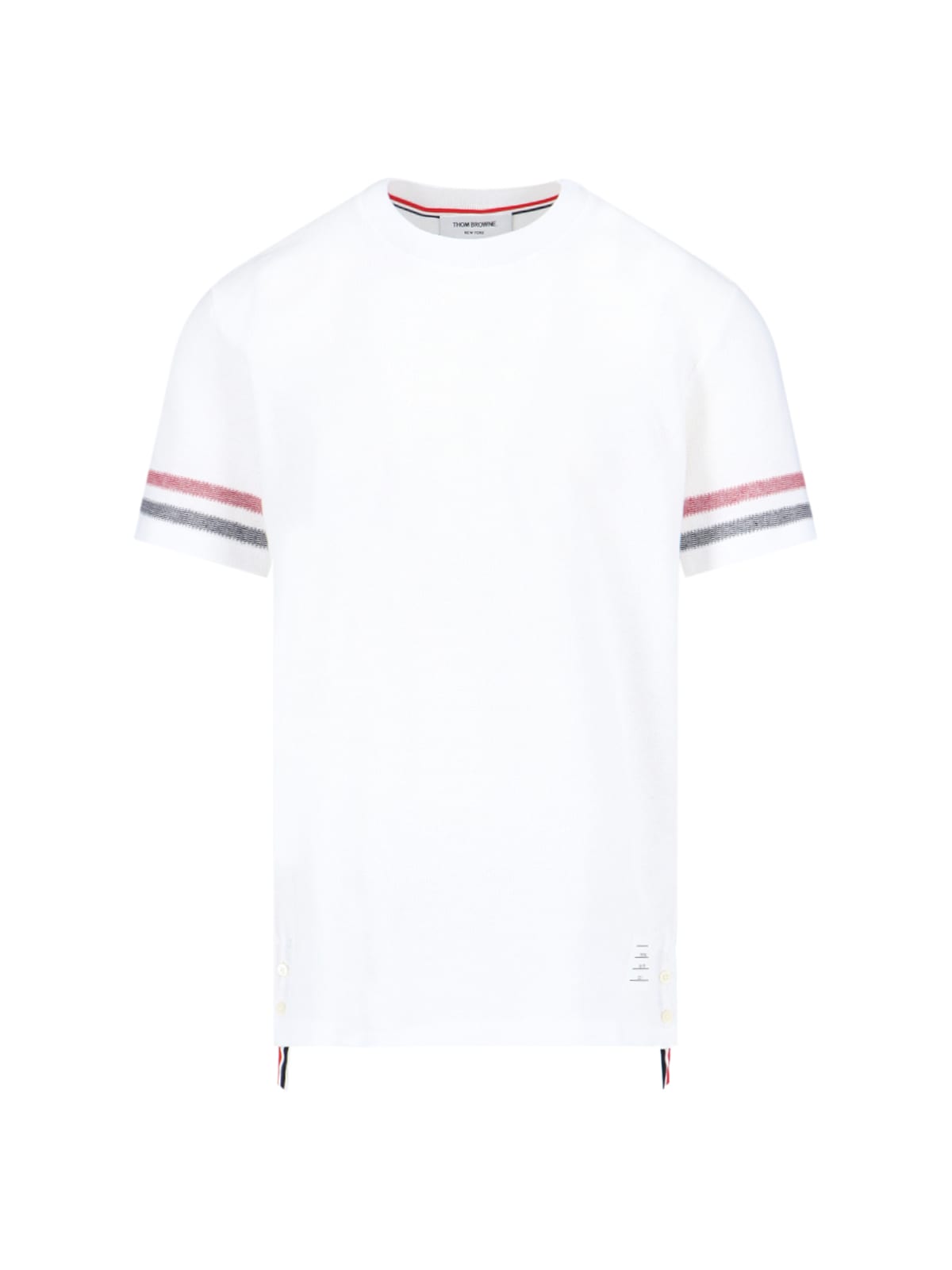 Shop Thom Browne Sleeve Detail T-shirt In White